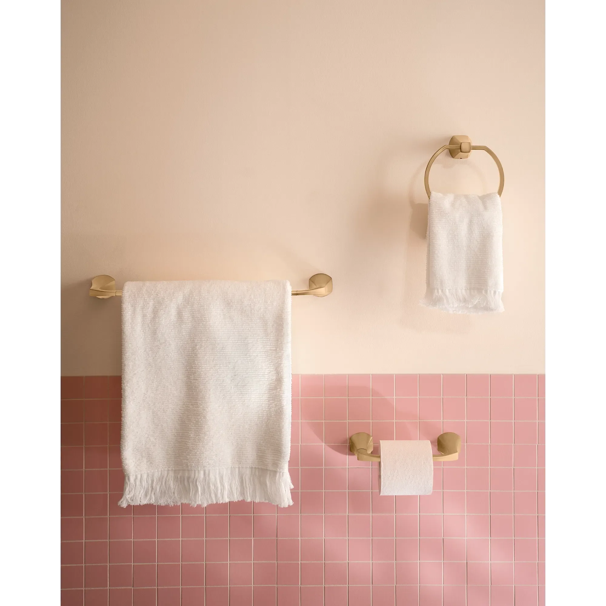 Lindor 3 Pc Kit: Pivoting Paper Holder, Towel Bar & Towel Ring - Image 6