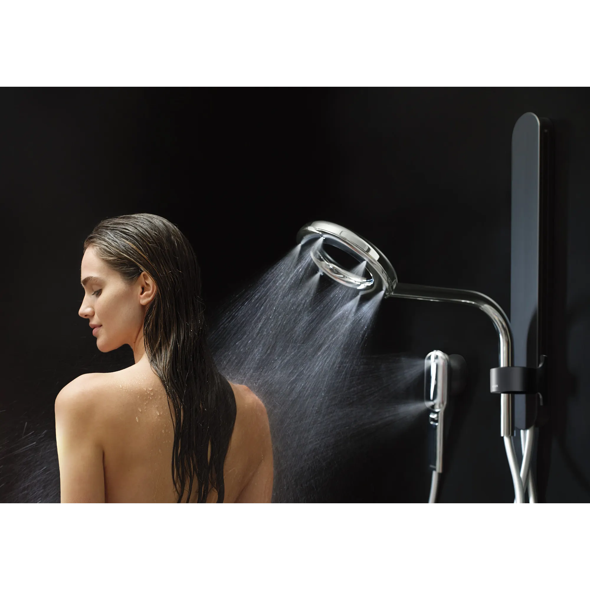 Moen Spa Shower Matte Black Two-Function 7.9" Diameter Spray Head Standard With Handshower - Image 39