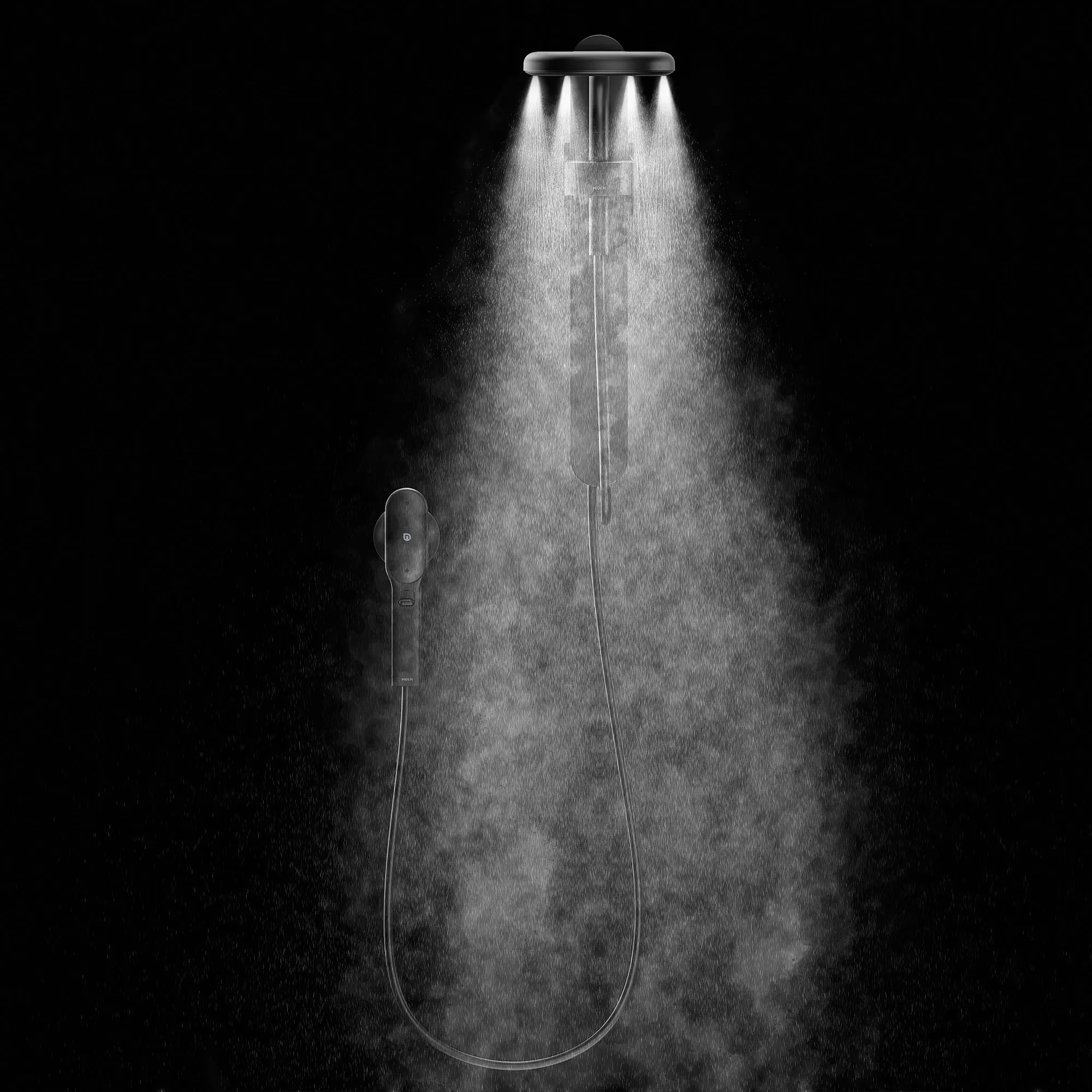 Moen Spa Shower Matte Black Two-Function 7.9" Diameter Spray Head Standard With Handshower - Image 4
