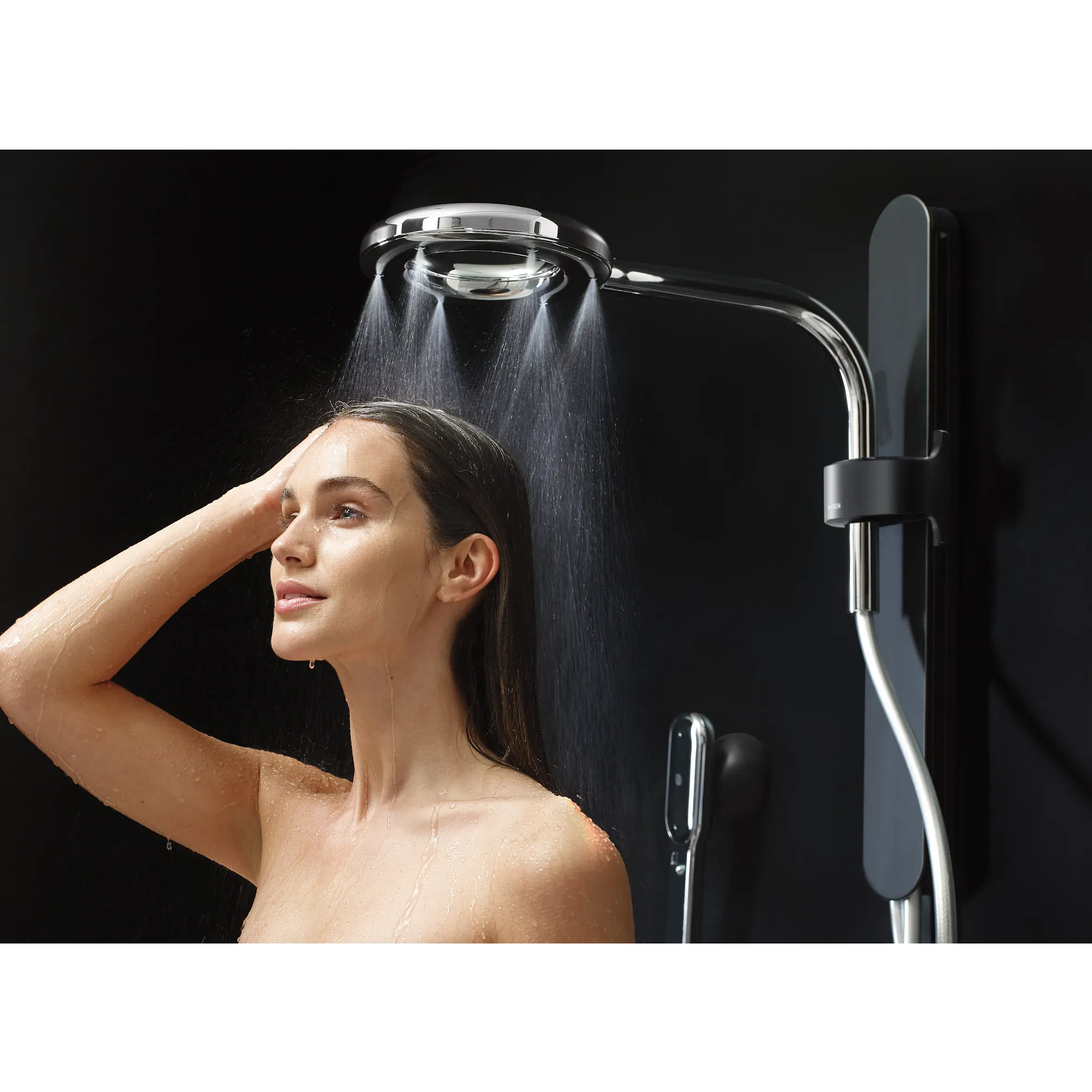 Moen Spa Shower Matte Black Two-Function 7.9" Diameter Spray Head Standard With Handshower - Image 41