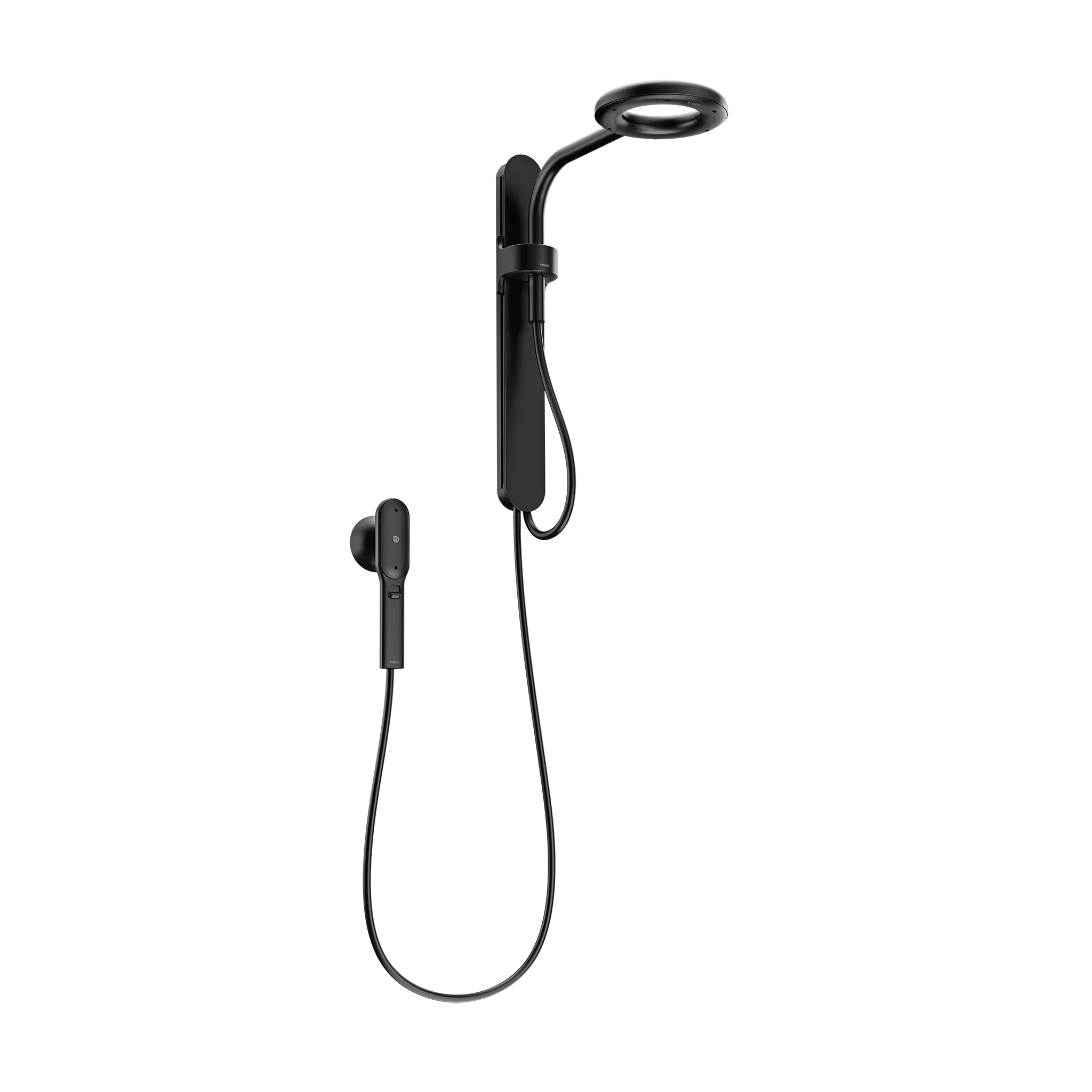 Moen Spa Shower Matte black two-function 7.9" diameter spray head standard with handshower