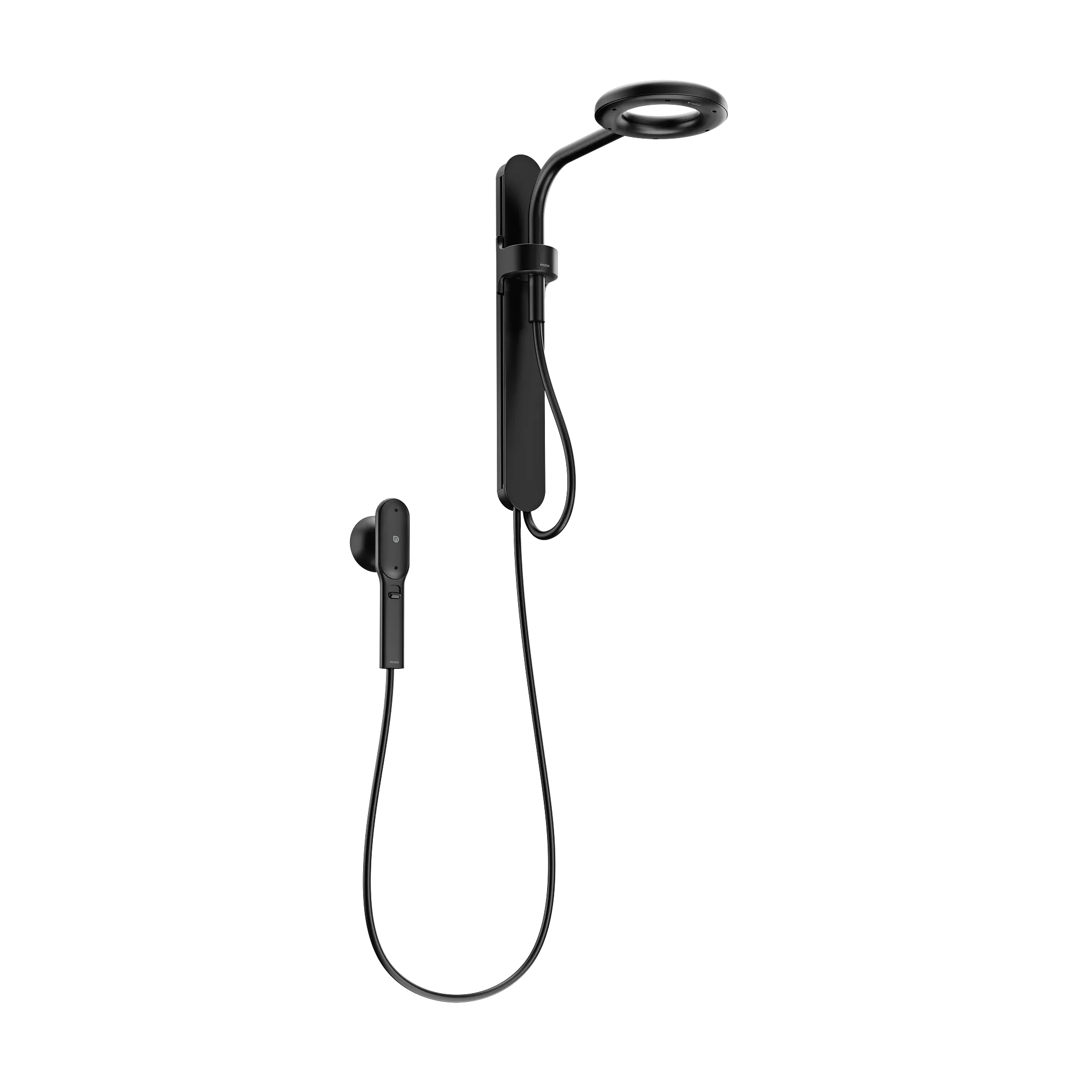 Moen Spa Shower Matte black two-function 7.9" diameter spray head standard with handshower - Image 3