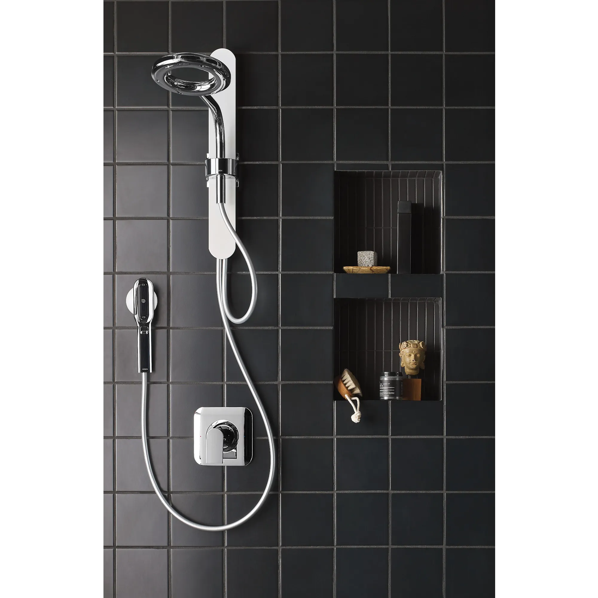 Moen Spa Shower Matte black two-function 7.9" diameter spray head standard with handshower - Image 8