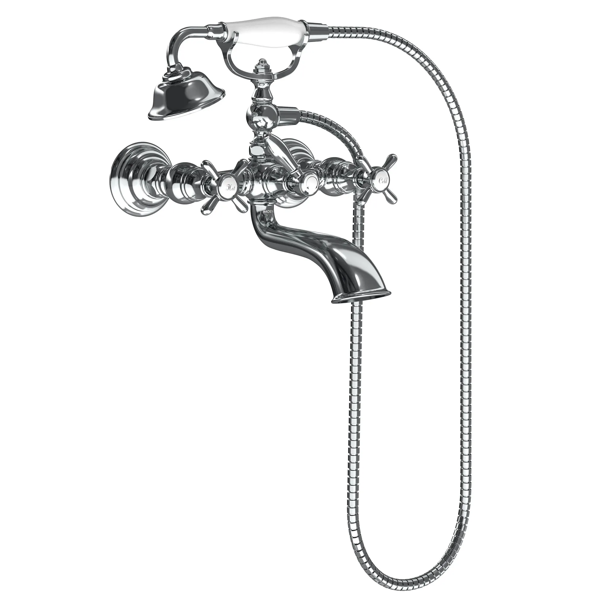 Weymouth Chrome Two-Handle Tub Filler including Handheld Shower - Image 4