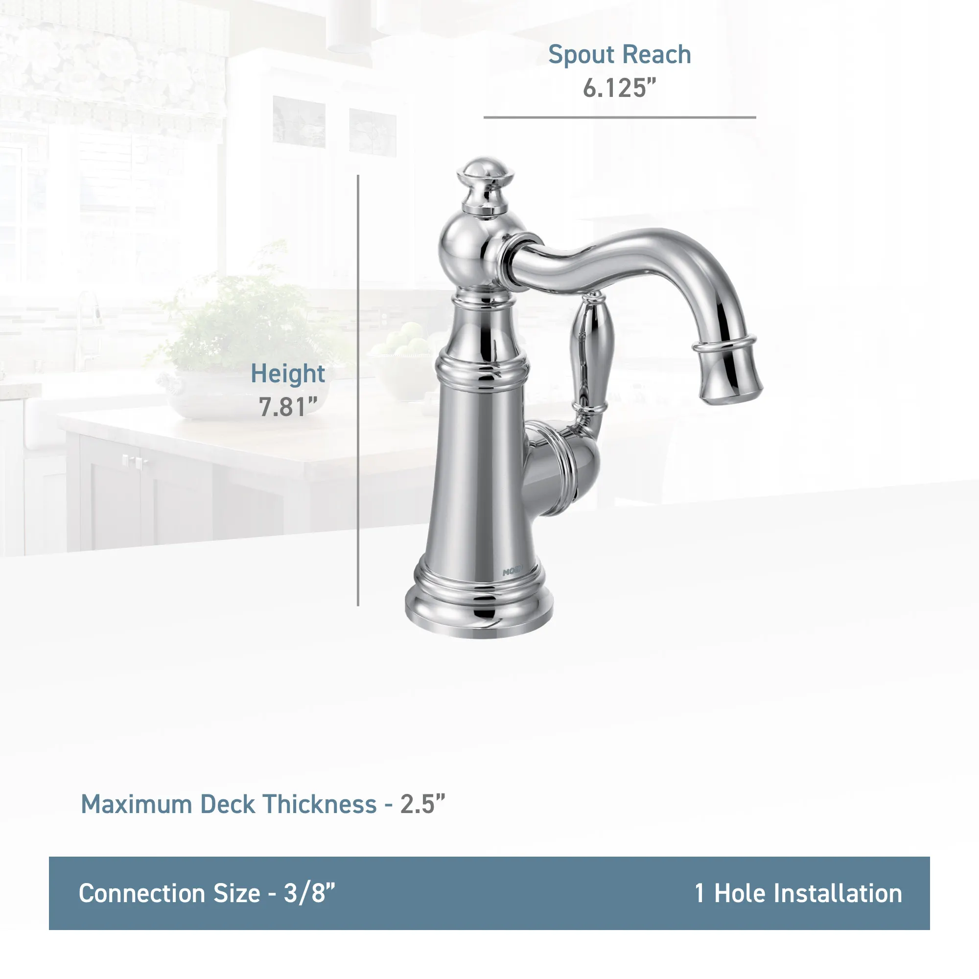 Weymouth One-Handle High Arc Bar Faucet - Image 3