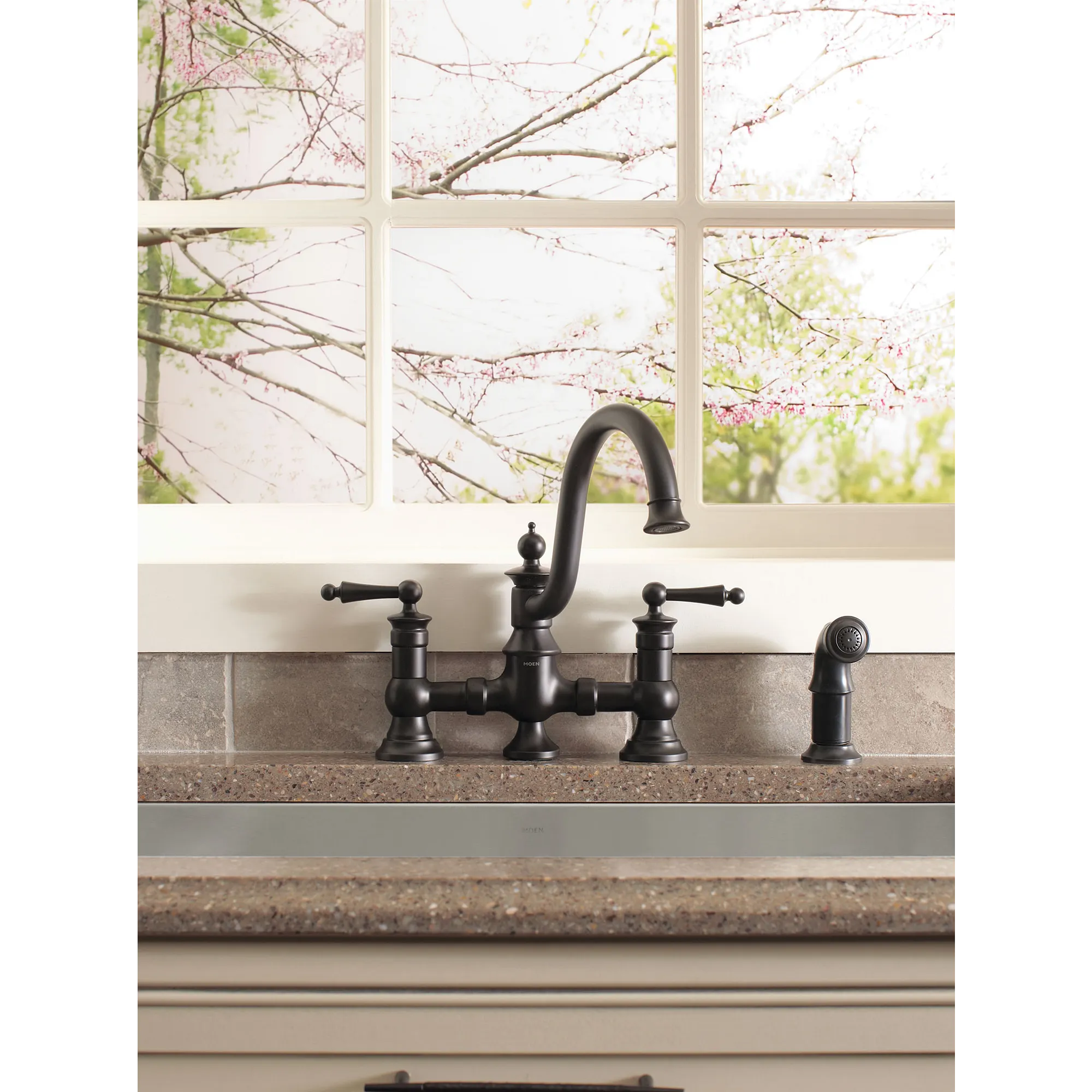 Waterhill Chrome Two-Handle High Arc Kitchen Faucet - Image 15