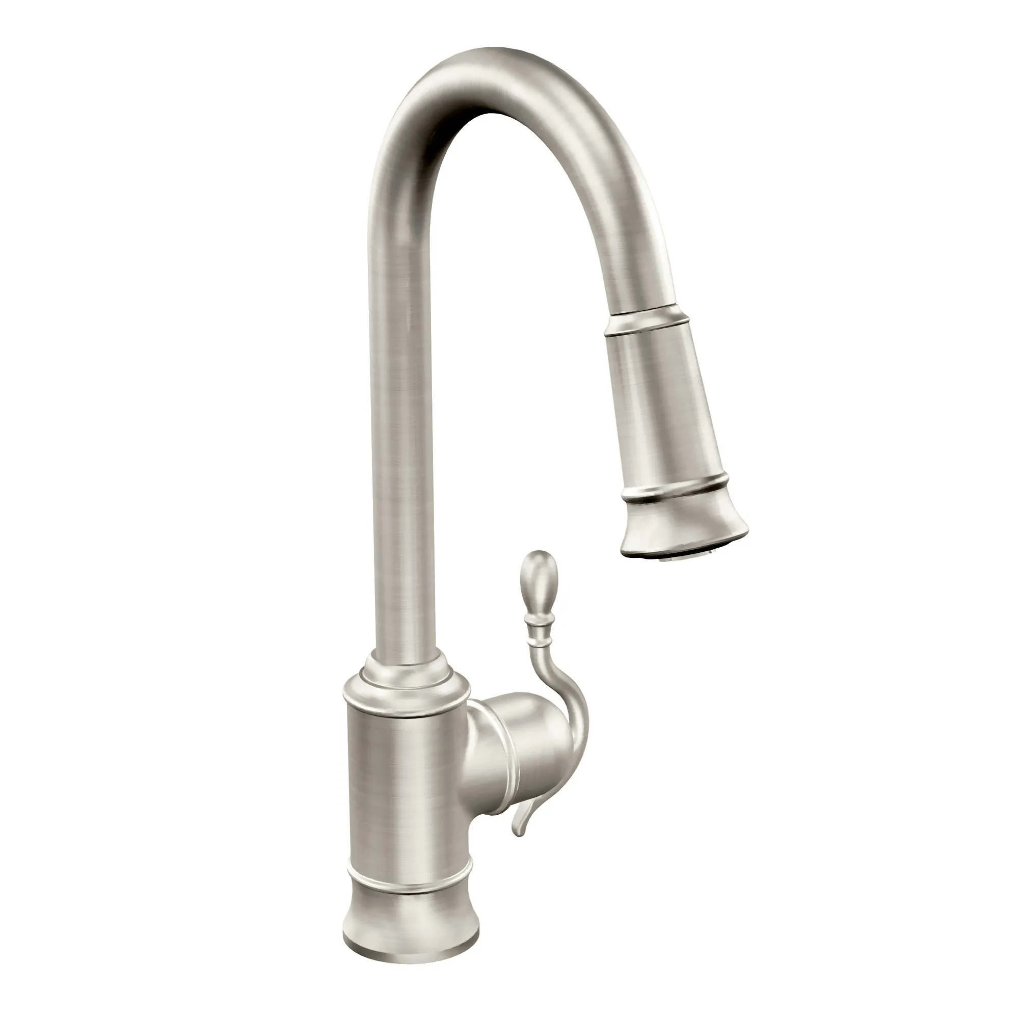 Woodmere Chrome one-handle high arc pulldown kitchen faucet - Image 13