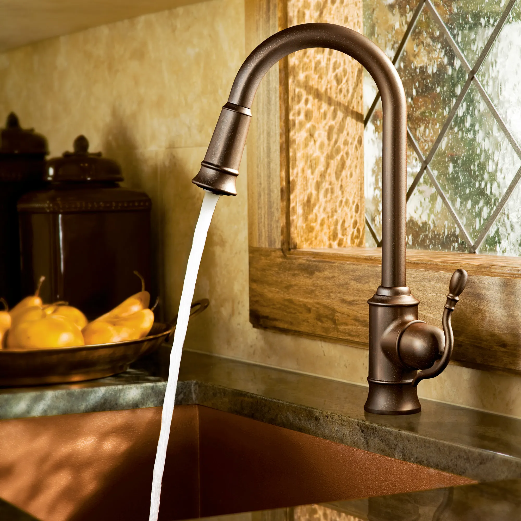 Woodmere Chrome one-handle high arc pulldown kitchen faucet - Image 6