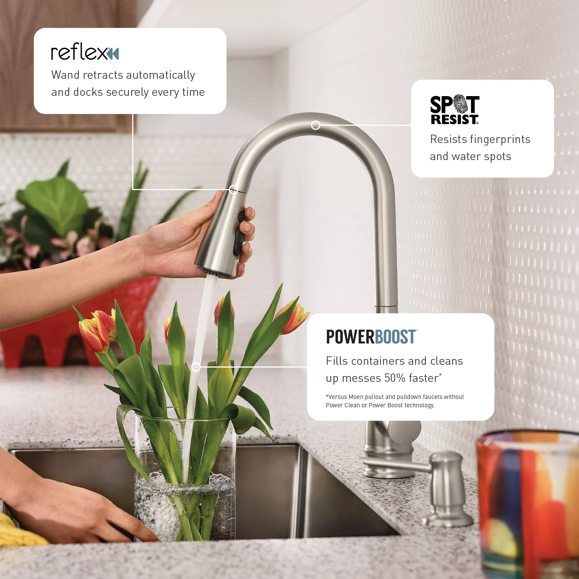 Tenon One-handle High Arc Pulldown Kitchen Faucet - Image 33
