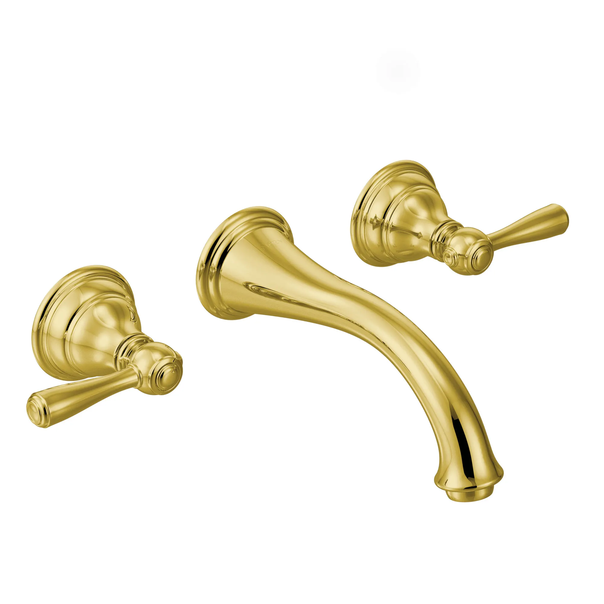 Kingsley Chrome Two-Handle Low Arc Wall Mount Bathroom Faucet - Image 7