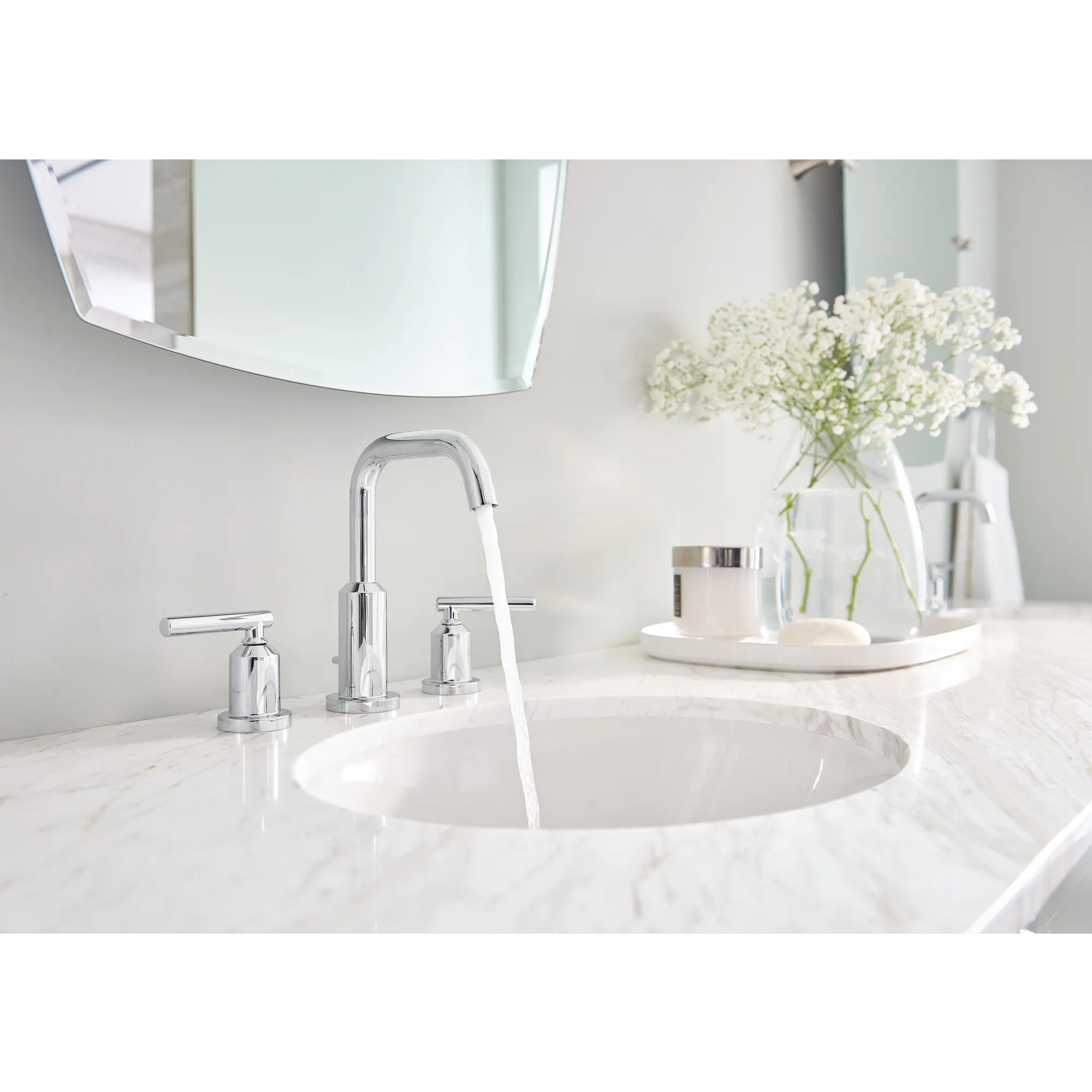 Gibson Chrome Two-Handle High Arc Bathroom Faucet - Image 7