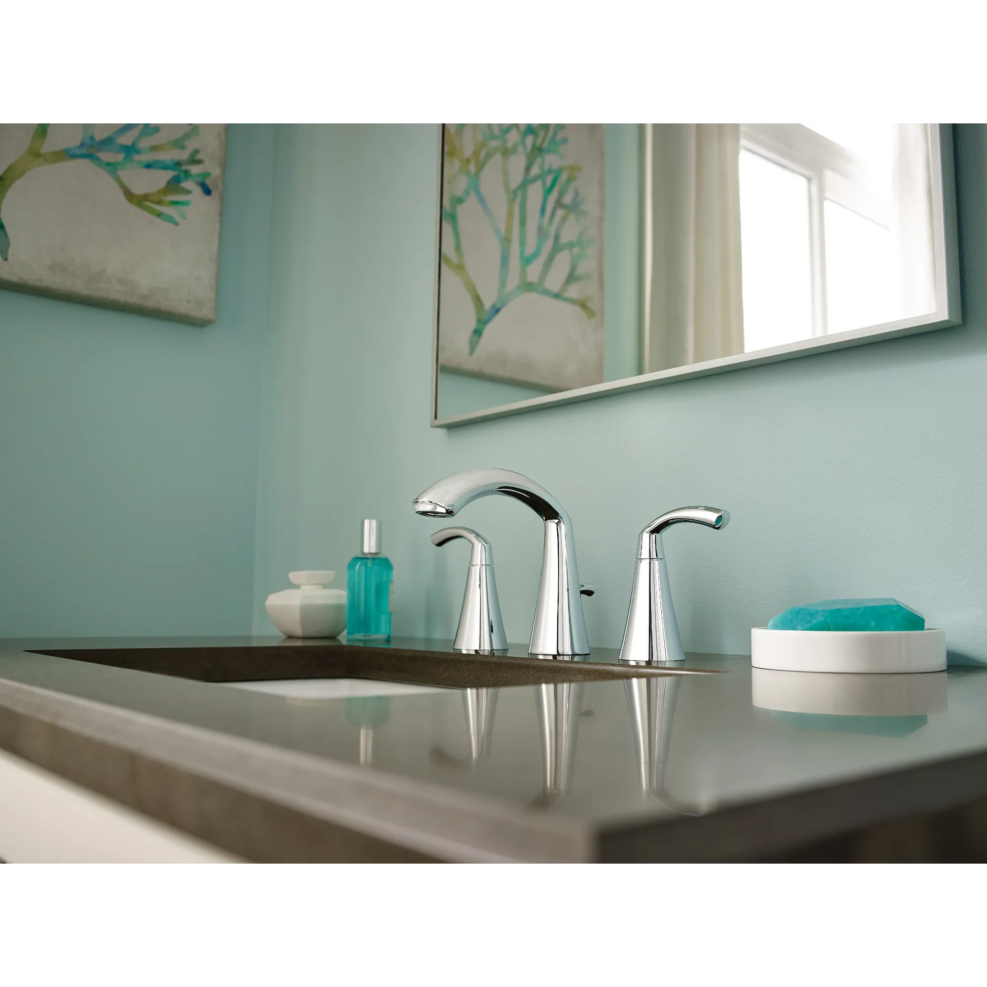 Glyde Chrome Two-Handle High Arc Bathroom Faucet - Image 10