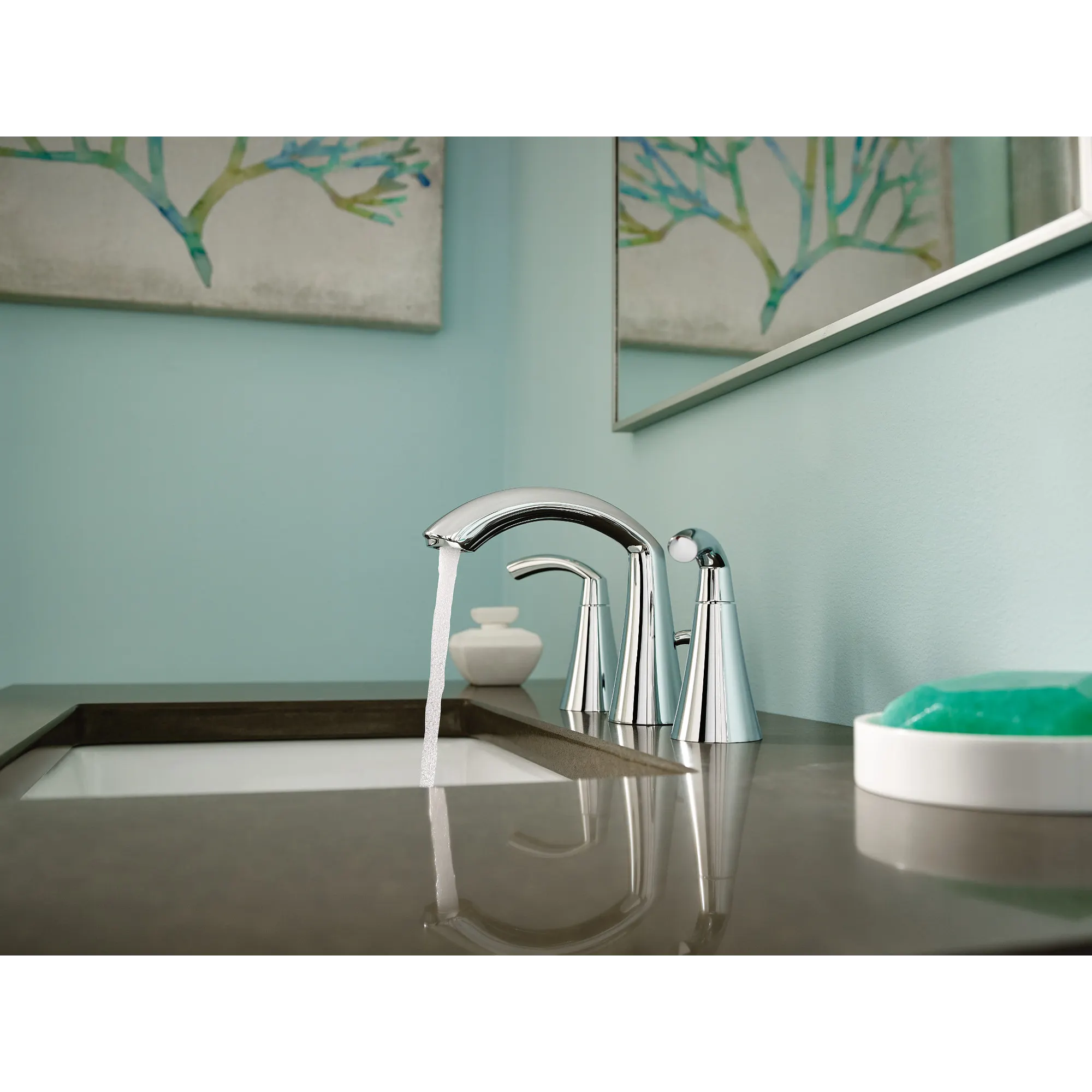 Glyde Chrome Two-Handle High Arc Bathroom Faucet - Image 12