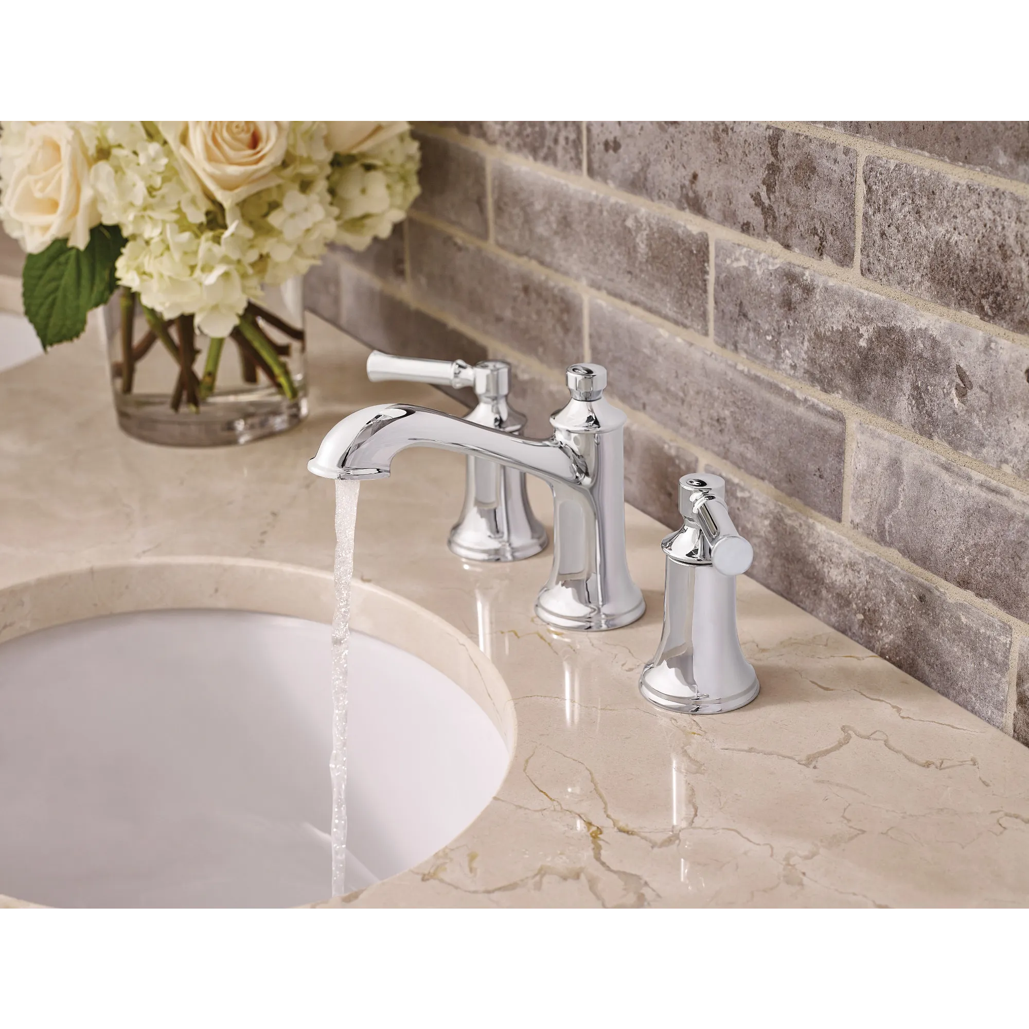 Dartmoor Chrome Two-Handle High Arc Bathroom Faucet - Image 6