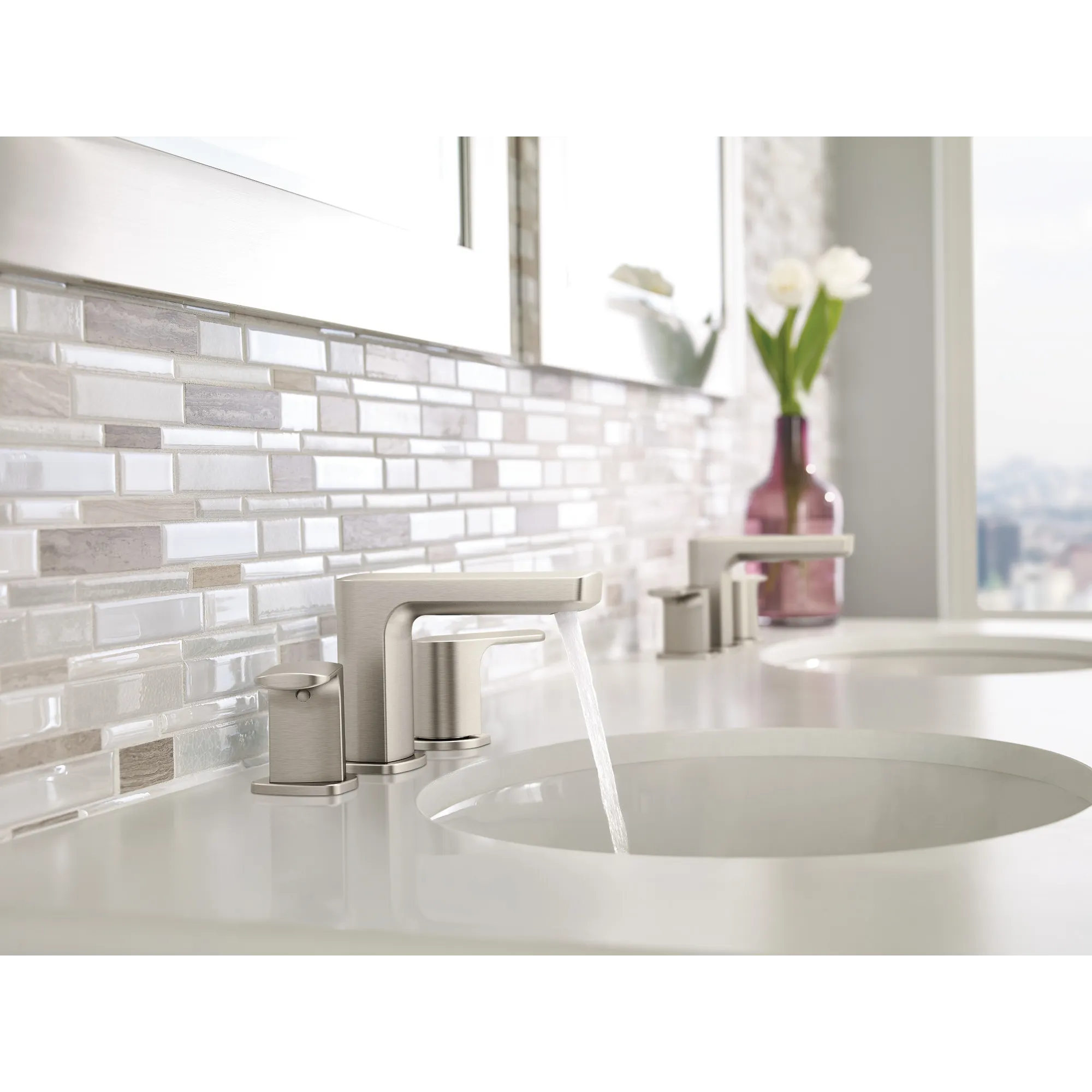 Rizon Chrome Two-Handle Low Arc Bathroom Faucet - Image 10