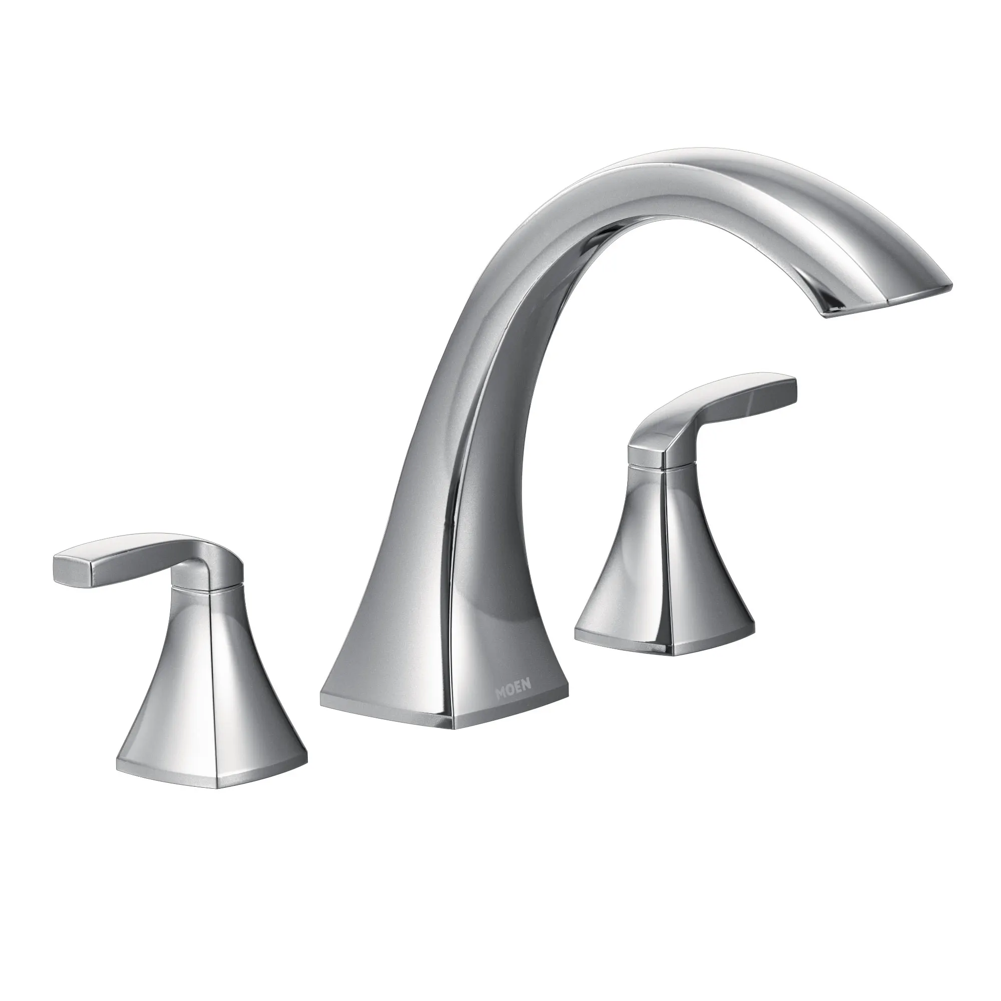 Voss Chrome Two-Handle High Arc Roman Tub Faucet - Image 2