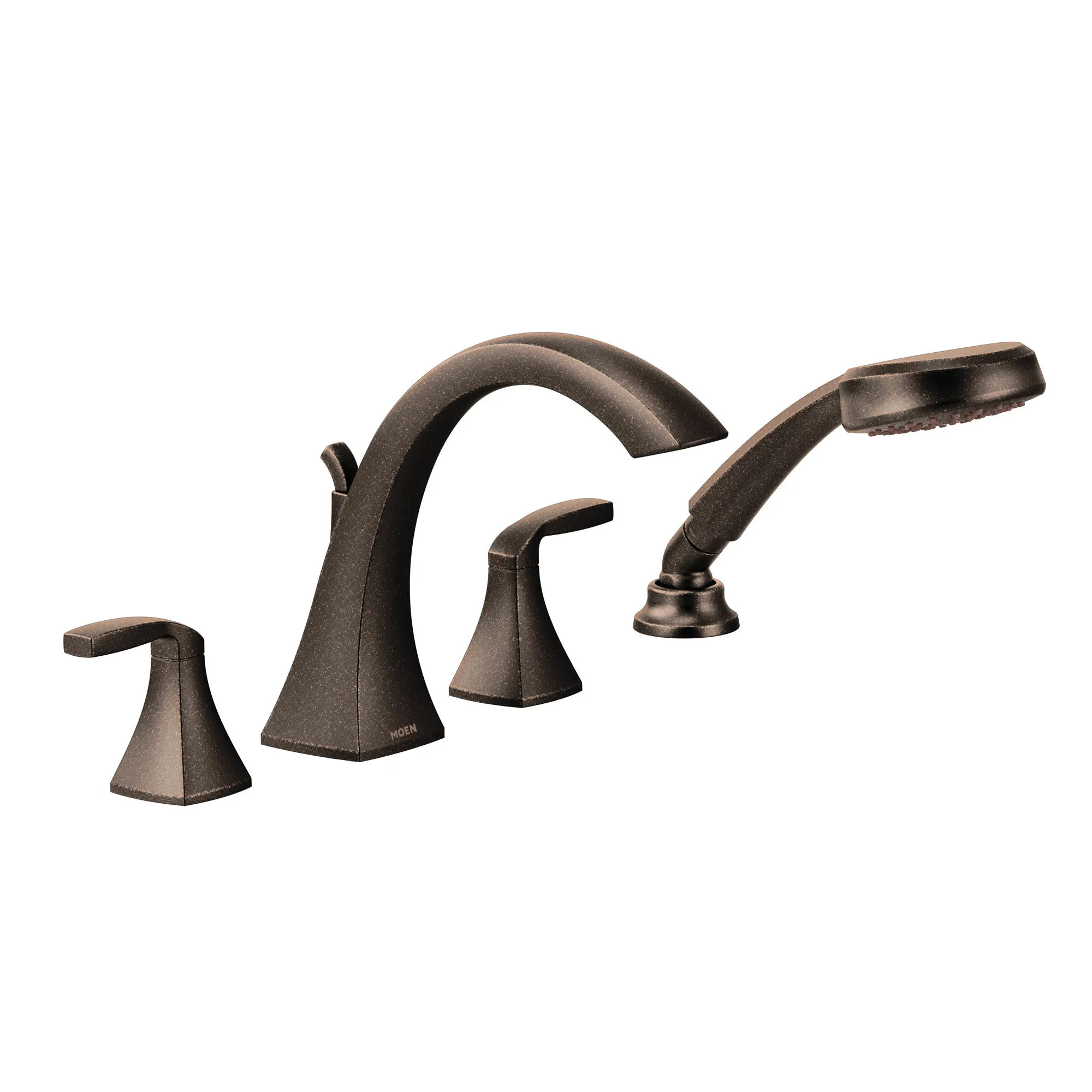 Voss Chrome Two-Handle High Arc Roman Tub Faucet including Handheld Shower - Image 4