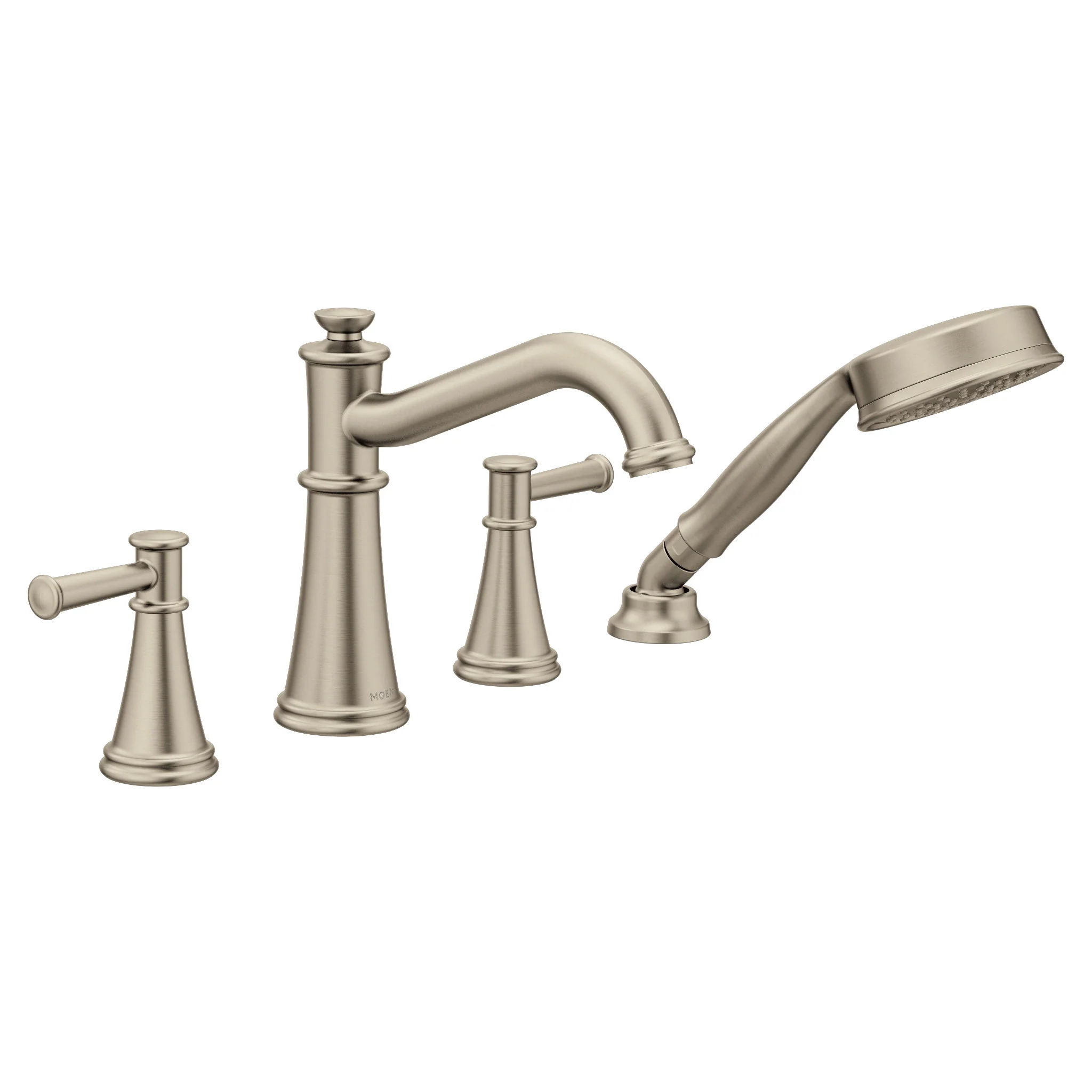Belfield Chrome Two-Handle Diverter Roman Tub Faucet including Handheld Shower - Image 13
