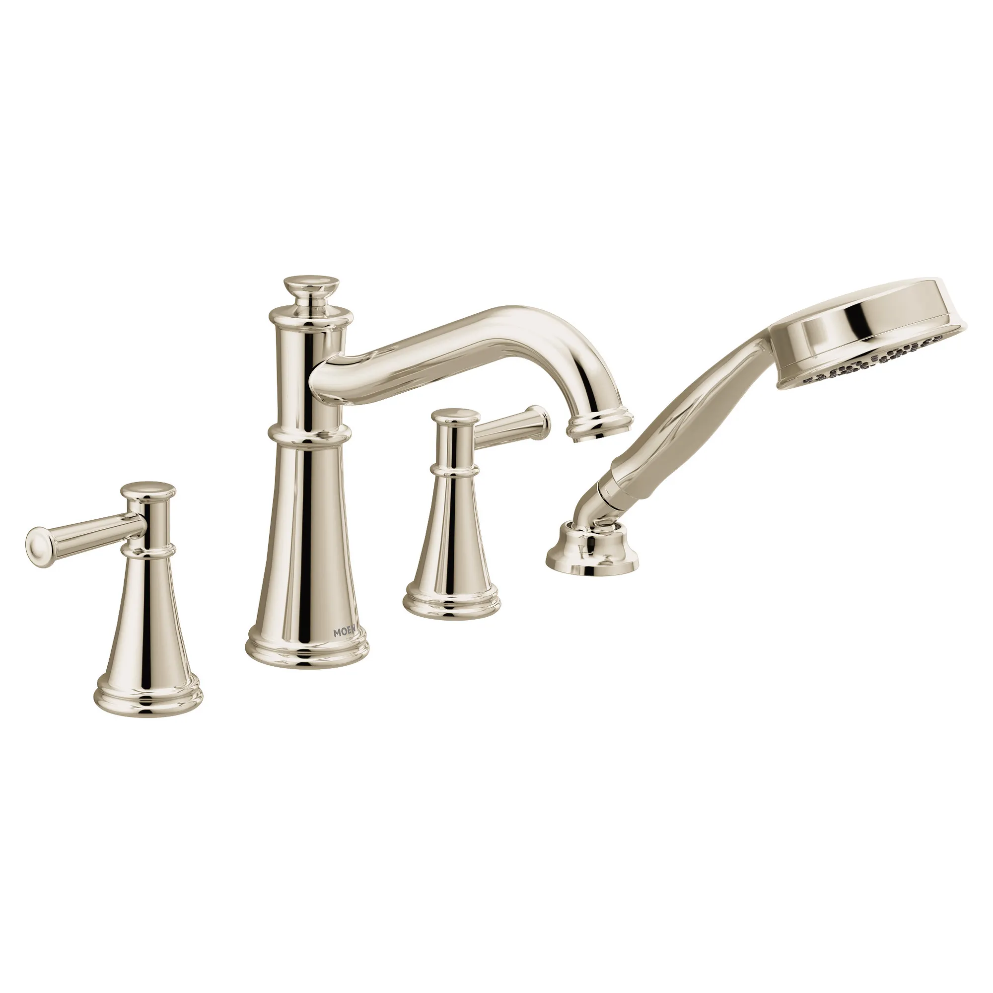 Belfield Chrome Two-Handle Diverter Roman Tub Faucet including Handheld Shower - Image 8