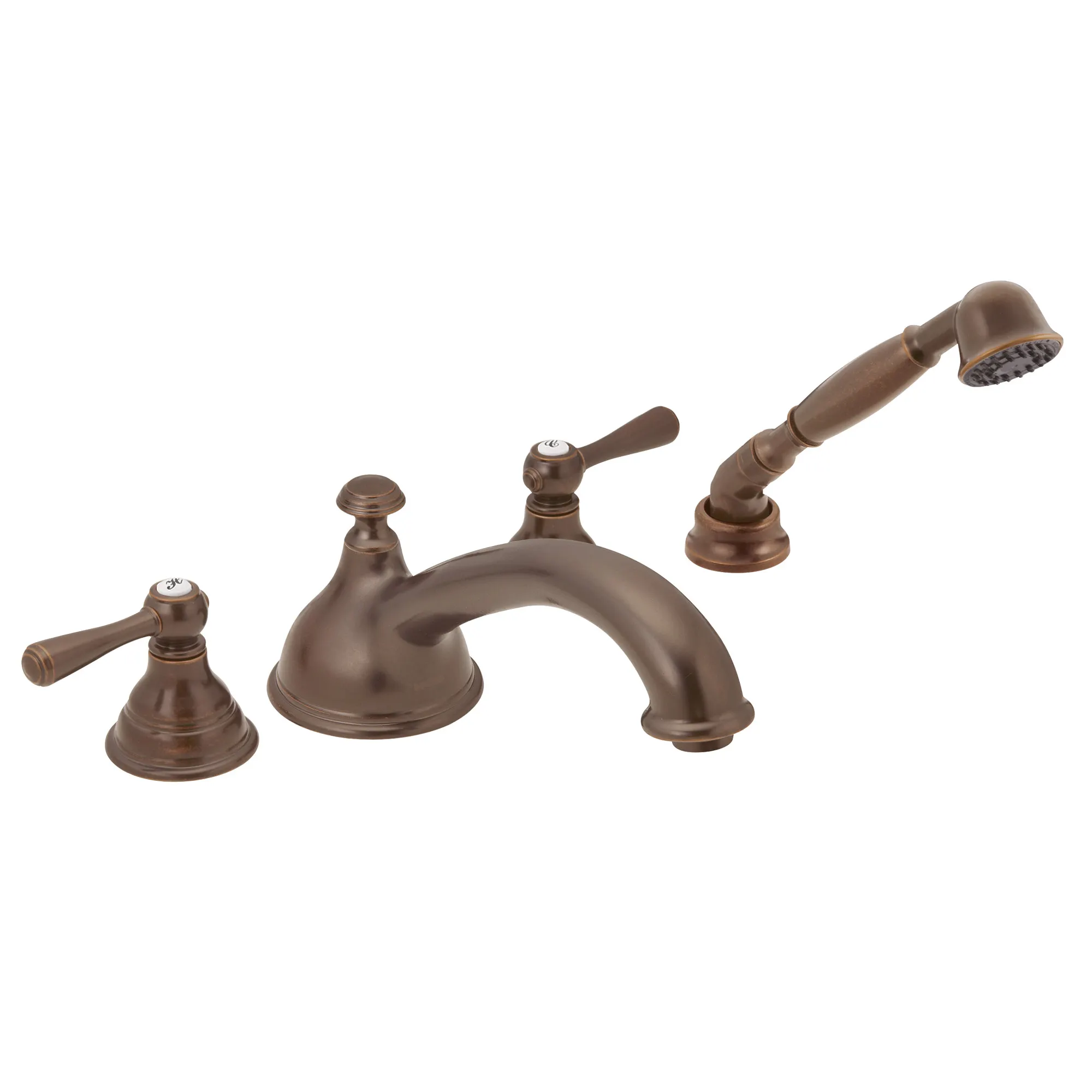 Kingsley Chrome two-handle low arc roman tub faucet includes hand shower - Image 2