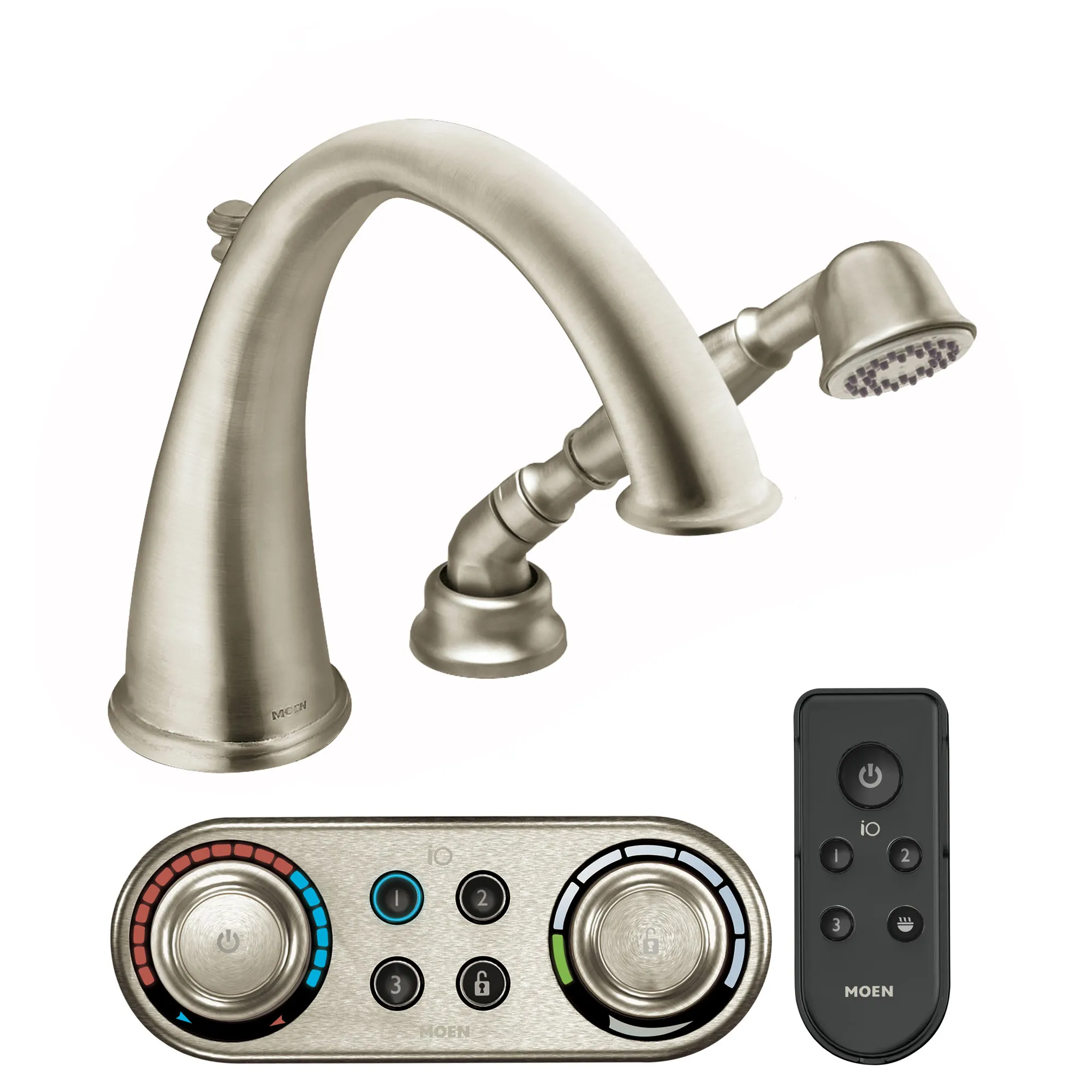 Kingsley Chrome high arc roman tub faucet includes hand shower IoDIGITAL(R) technology - Image 5