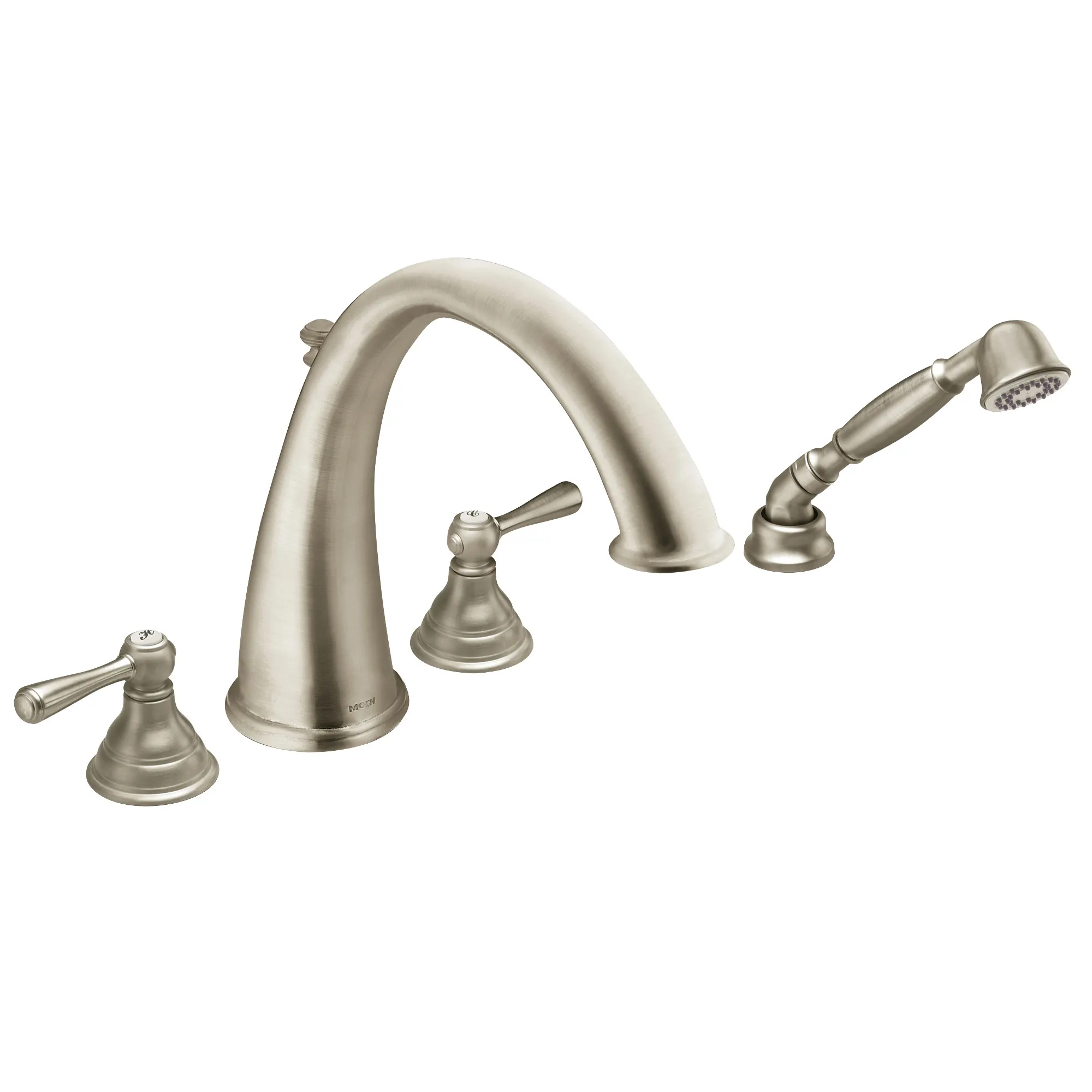 Kingsley Chrome Two-Handle High Arc Roman Tub Faucet including Handheld Shower - Image 6