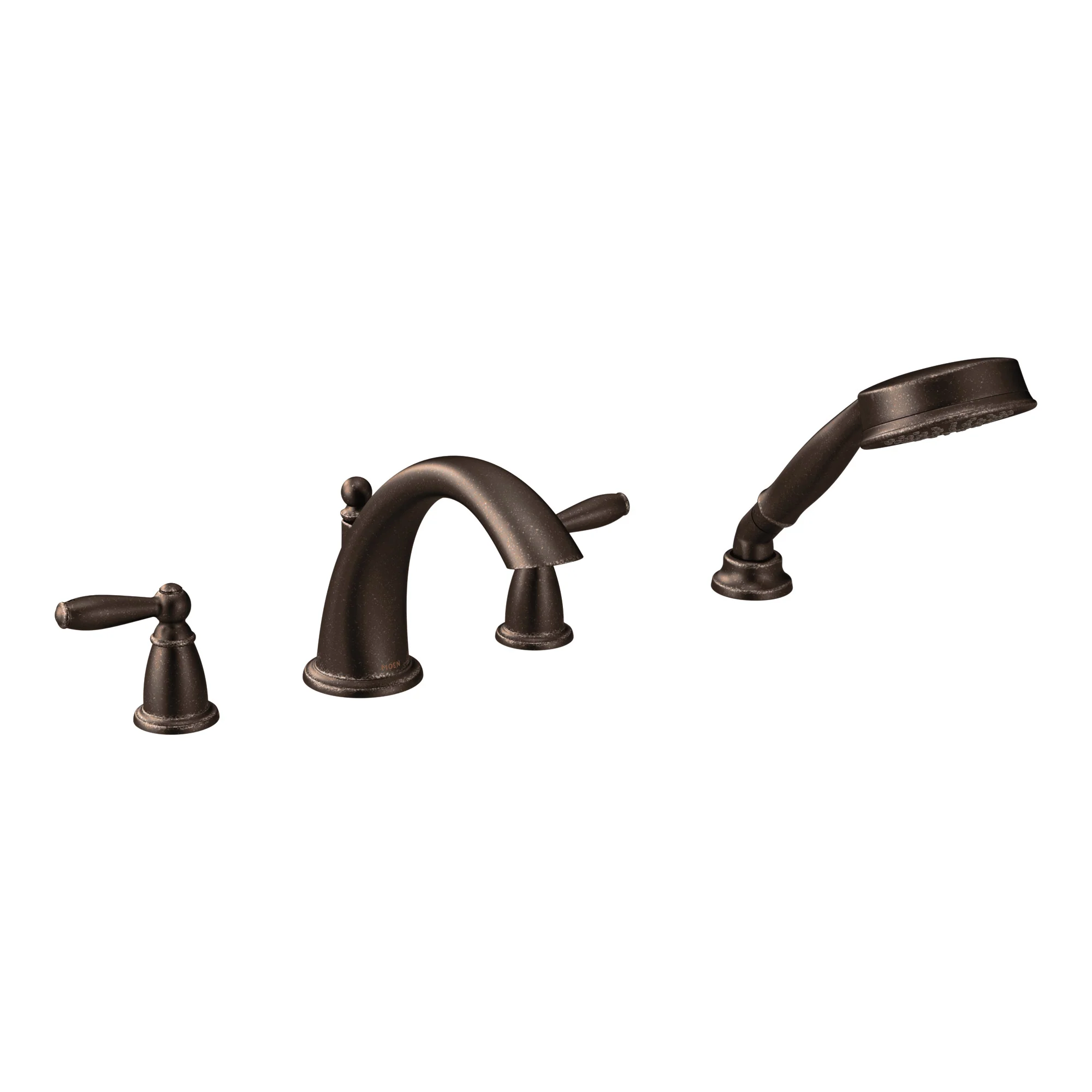 Brantford Chrome Two-Handle Low Arc Roman Tub Faucet including Handheld Shower - Image 3