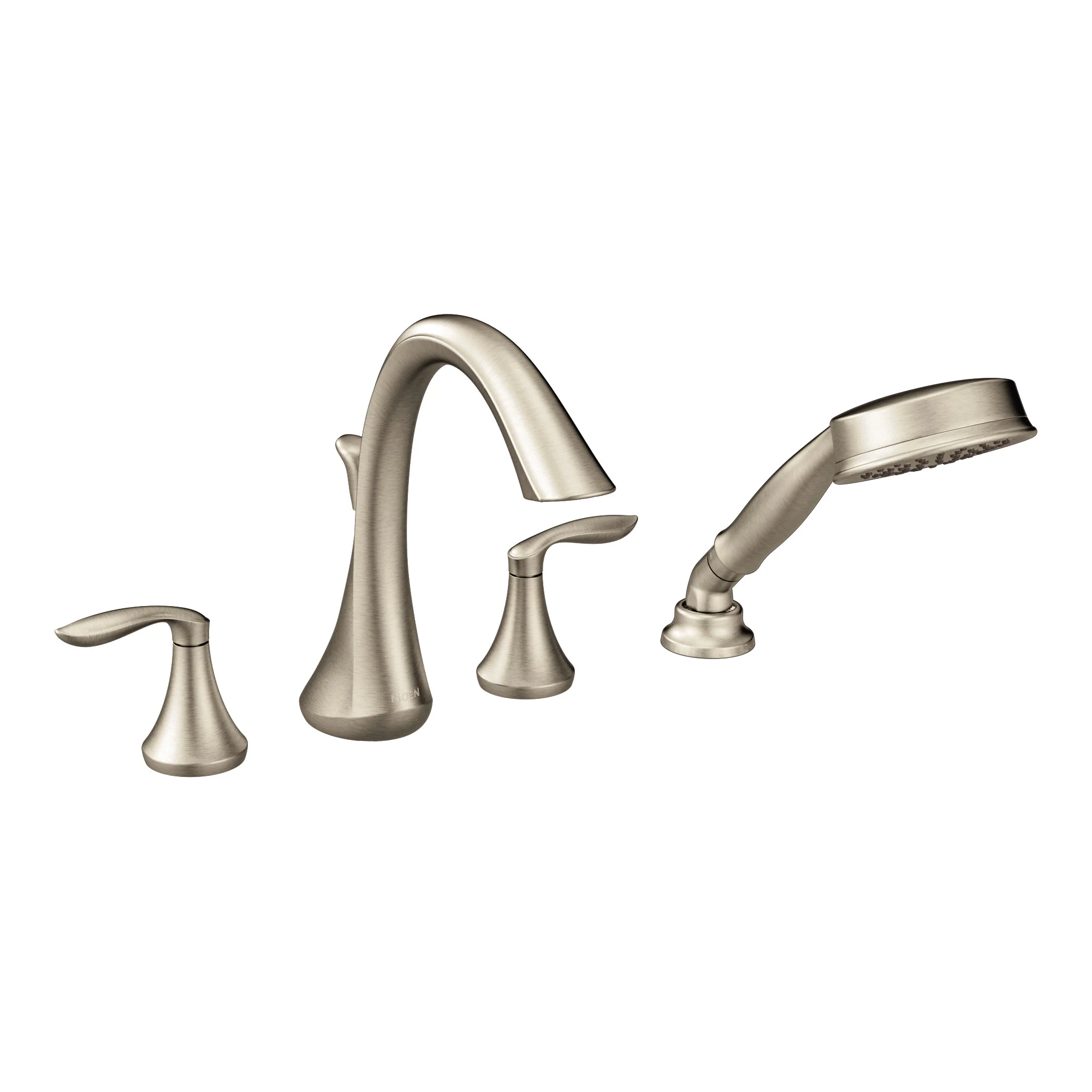 Eva Chrome Two-Handle High Arc Roman Tub Faucet including Handheld Shower - Image 5