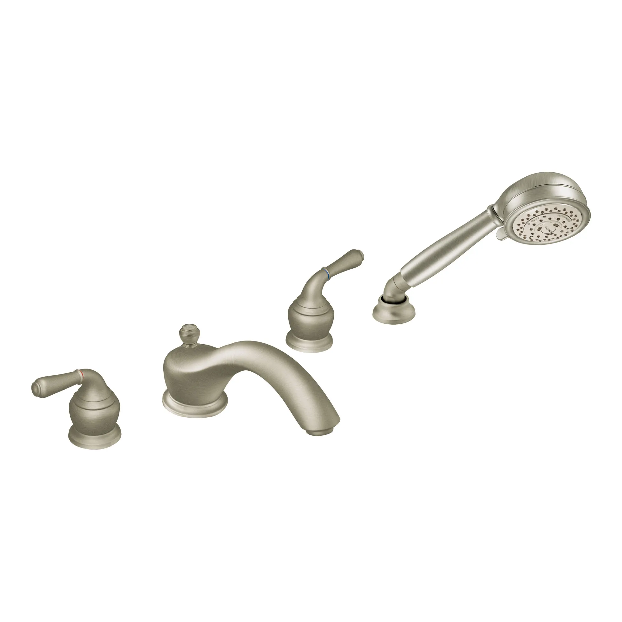 Monticello Chrome two-handle low arc roman tub faucet includes hand shower - Image 8