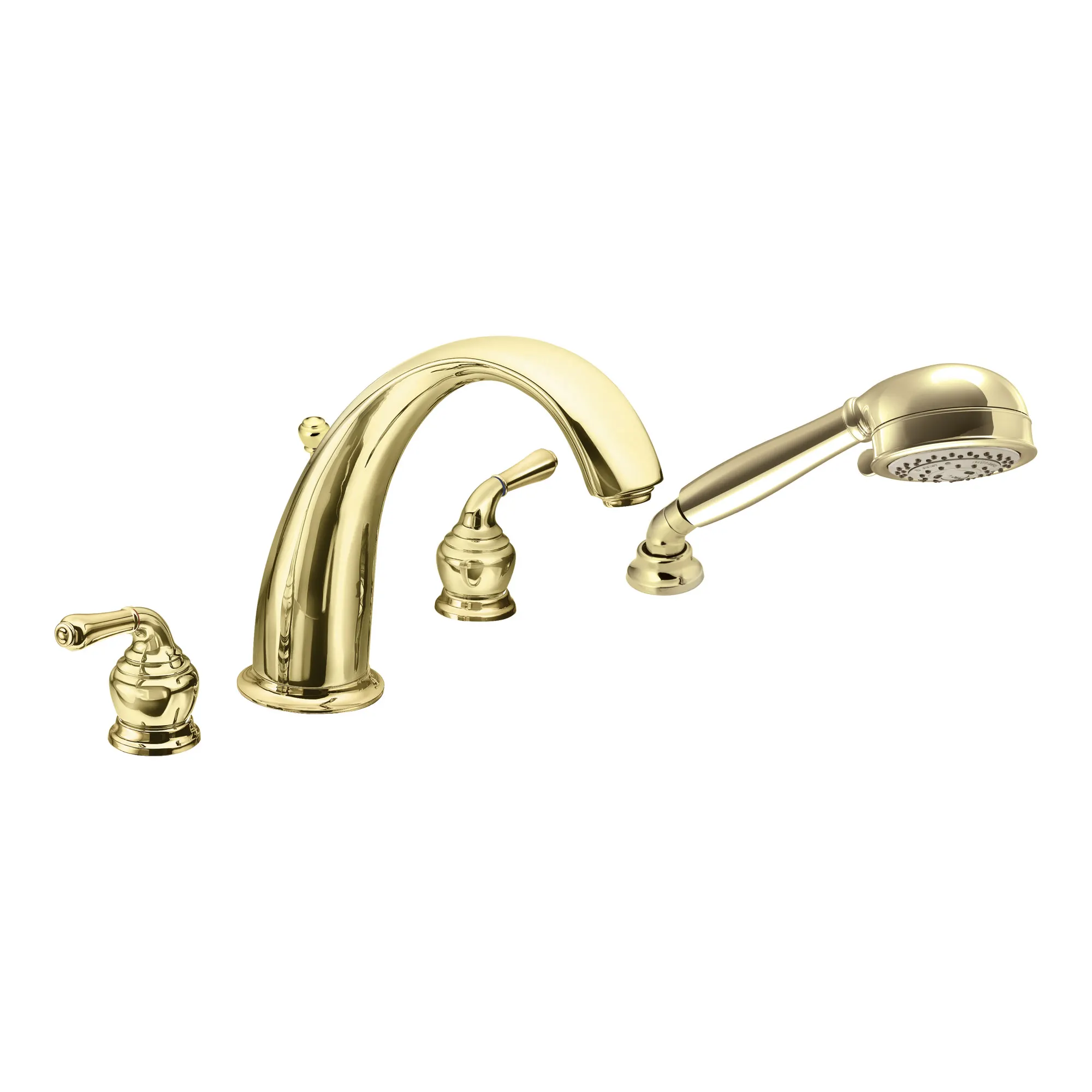 Monticello Chrome two-handle high arc roman tub faucet includes hand shower - Image 2