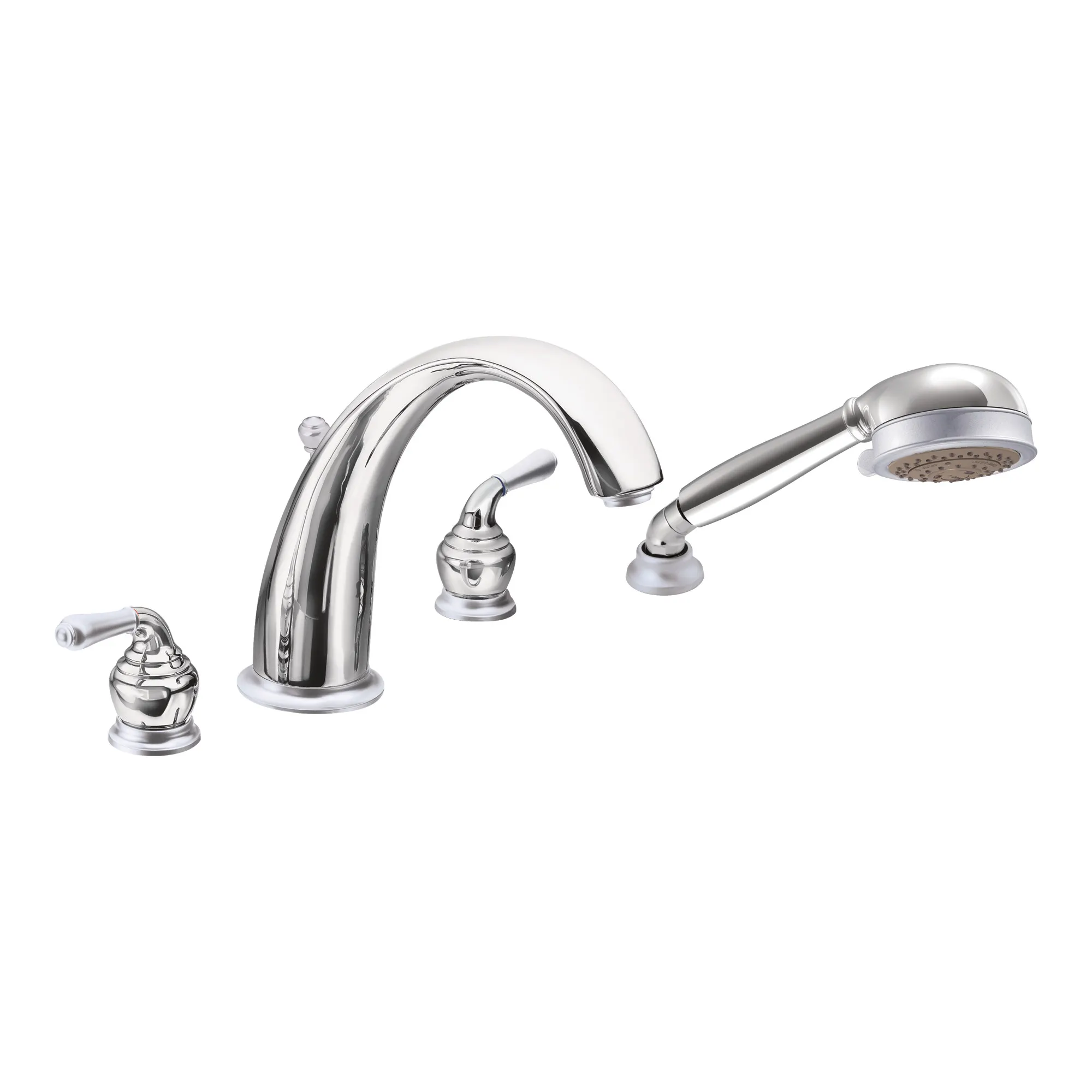 Monticello Chrome two-handle high arc roman tub faucet includes hand shower - Image 6