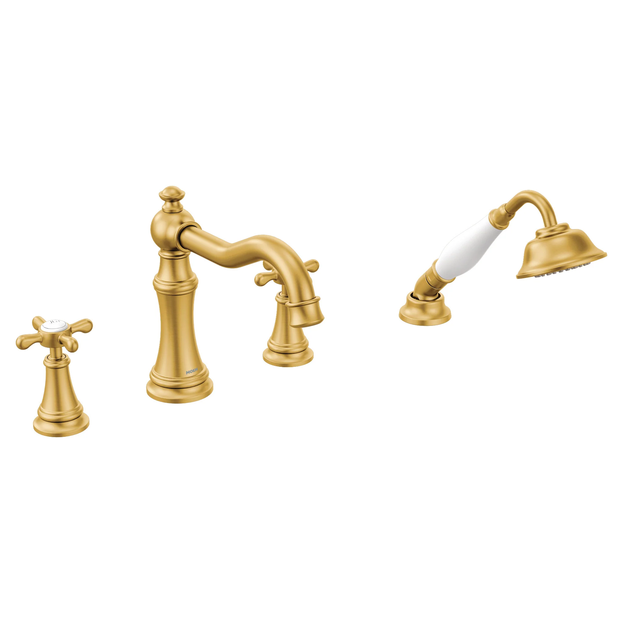 Weymouth Chrome Two-Handle Diverter Roman Tub Faucet including Handheld Shower - Image 11