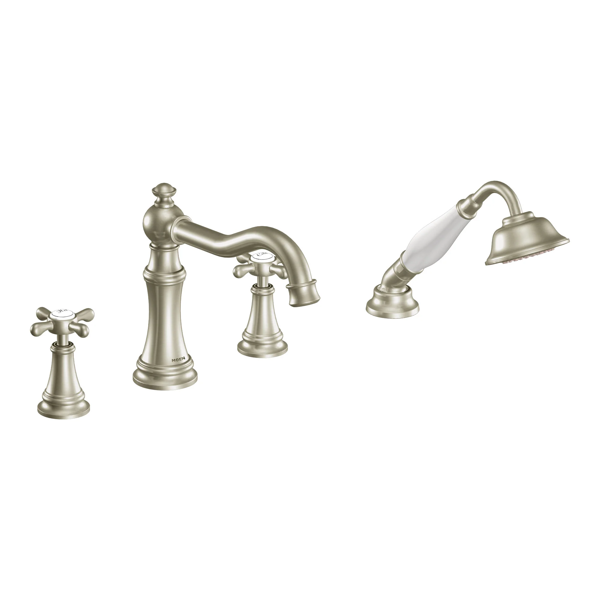 Weymouth Chrome Two-Handle Diverter Roman Tub Faucet including Handheld Shower - Image 9