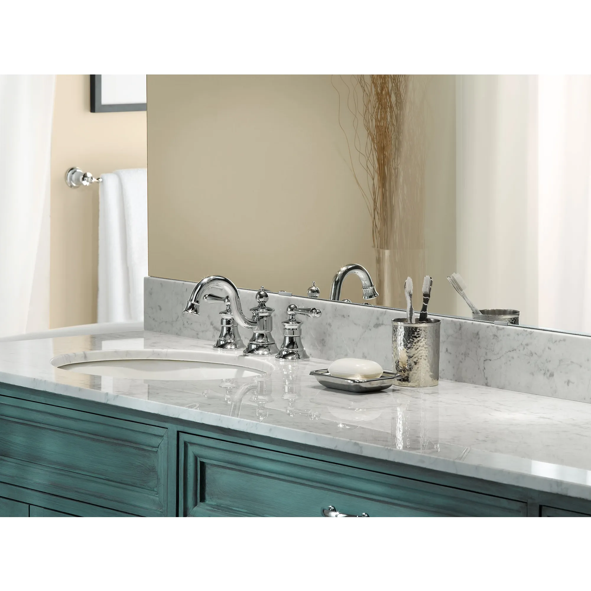 Waterhill Chrome Two-Handle High Arc Bathroom Faucet - Image 2