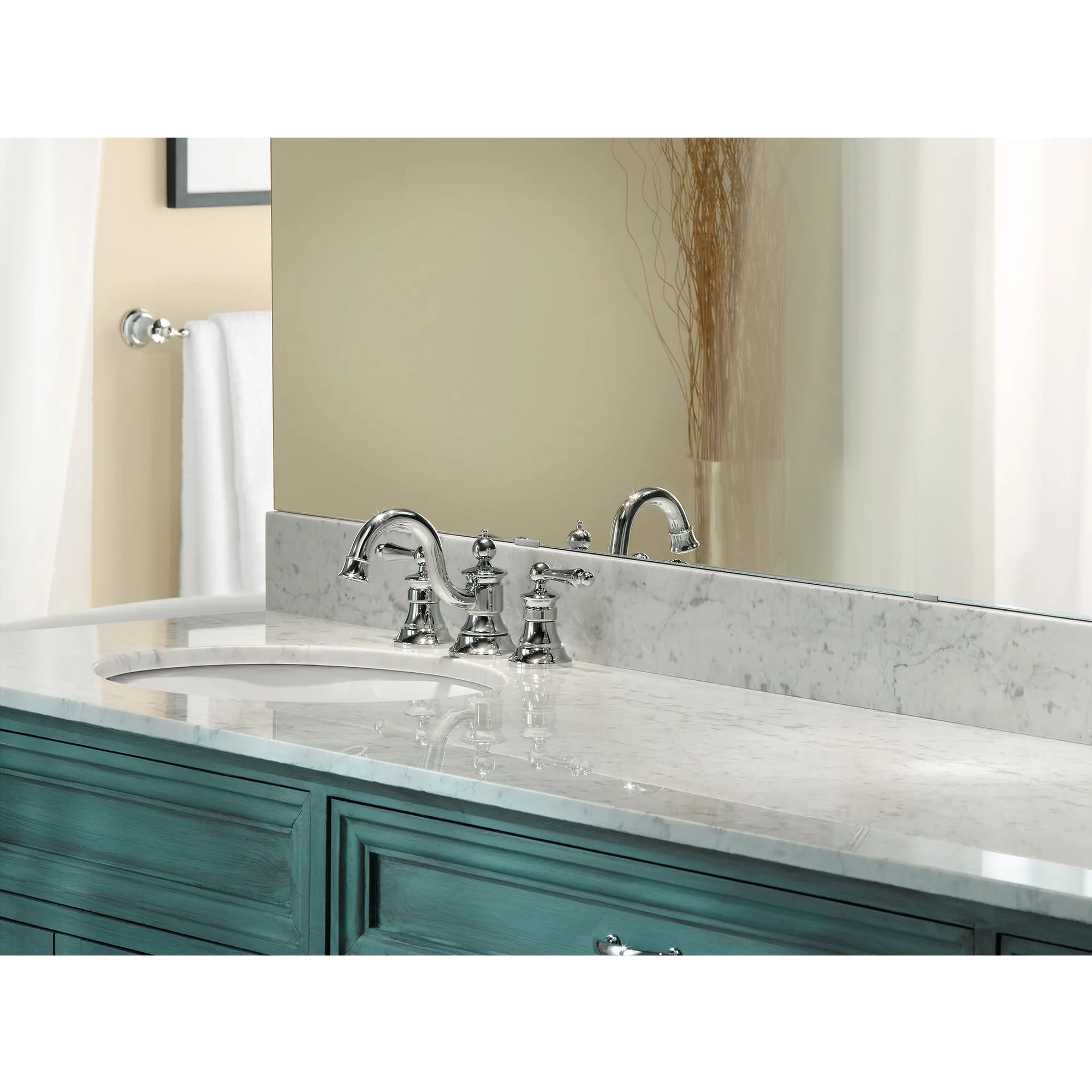 Waterhill Chrome Two-Handle High Arc Bathroom Faucet - Image 3