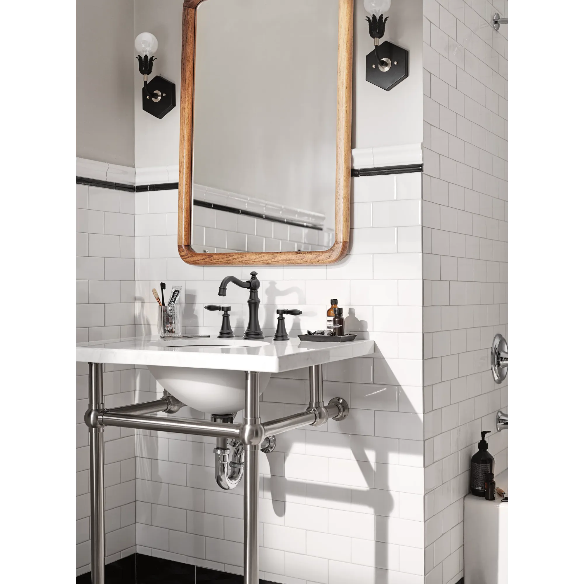 Weymouth Chrome Two-Handle High Arc Bathroom Faucet - Image 7