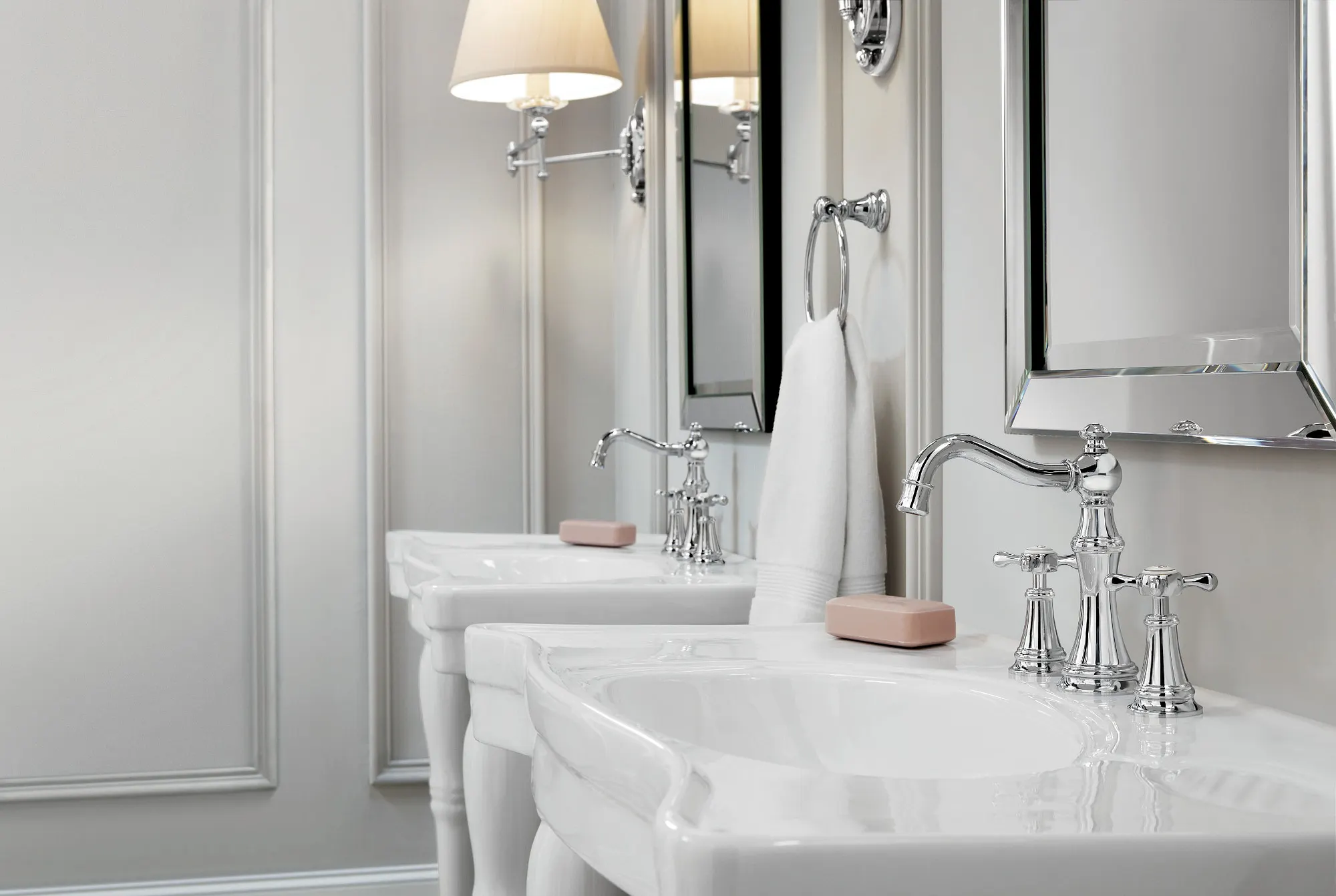Weymouth Chrome Two-Handle High Arc Bathroom Faucet - Image 16