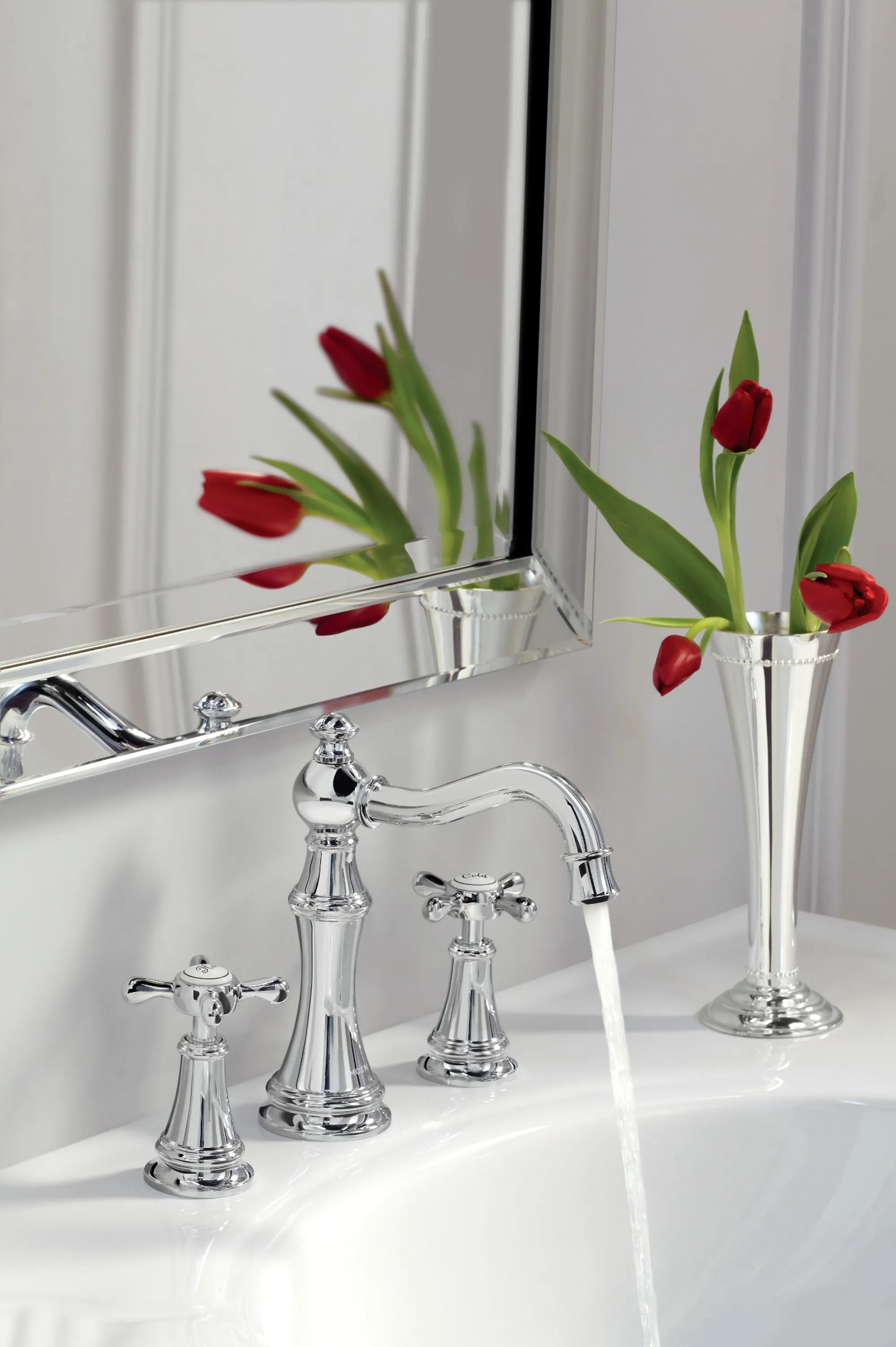 Weymouth Chrome Two-Handle High Arc Bathroom Faucet - Image 7