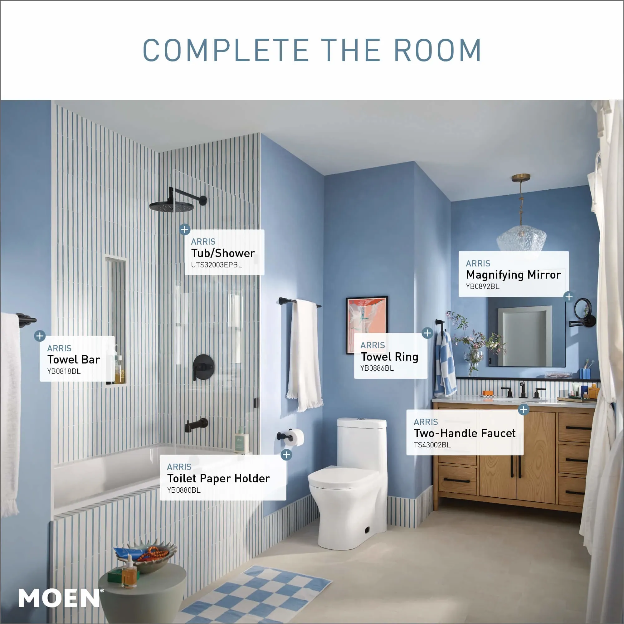 Arris Chrome Two-Handle Low Arc Bathroom Faucet - Image 17