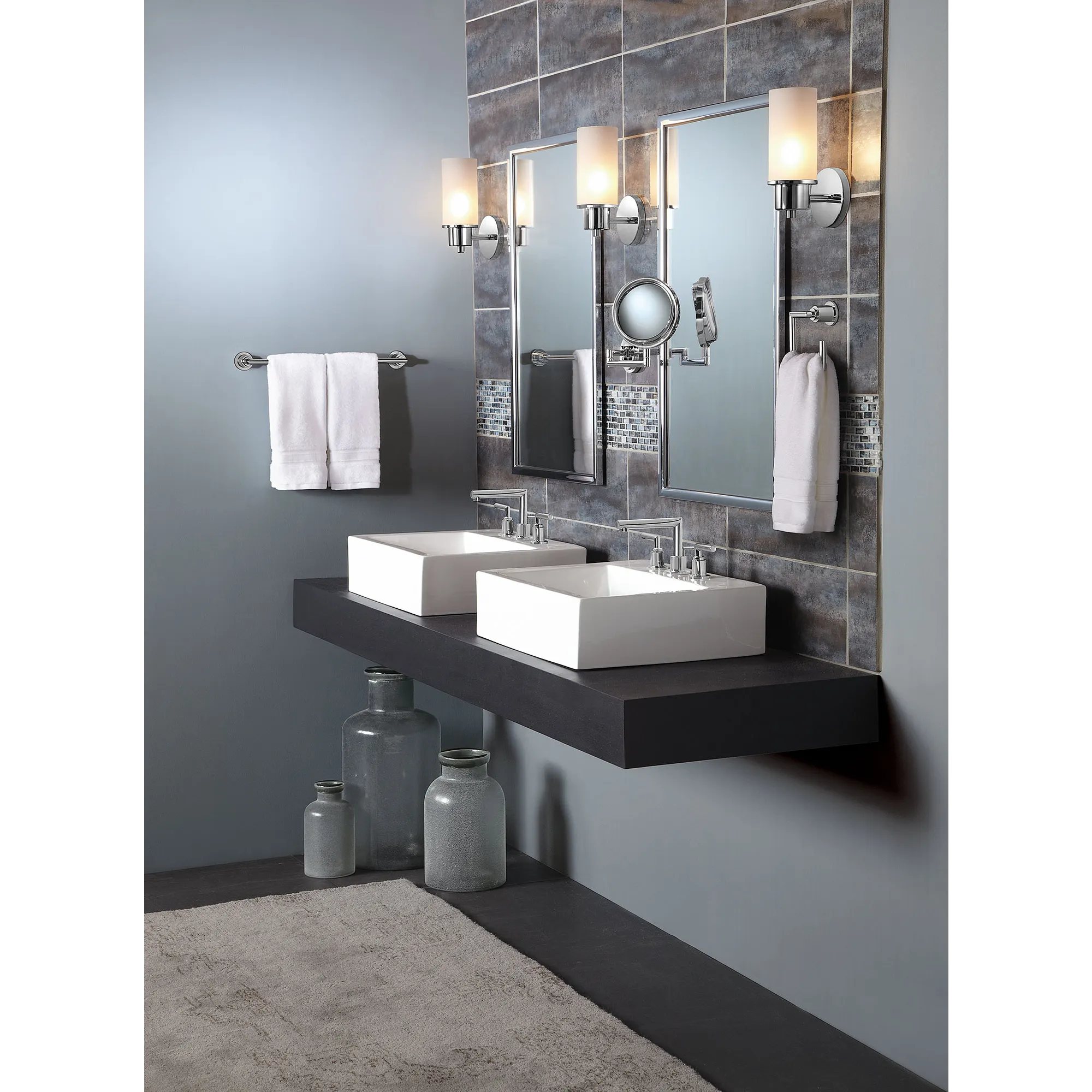 Arris Chrome Two-Handle Low Arc Bathroom Faucet - Image 3