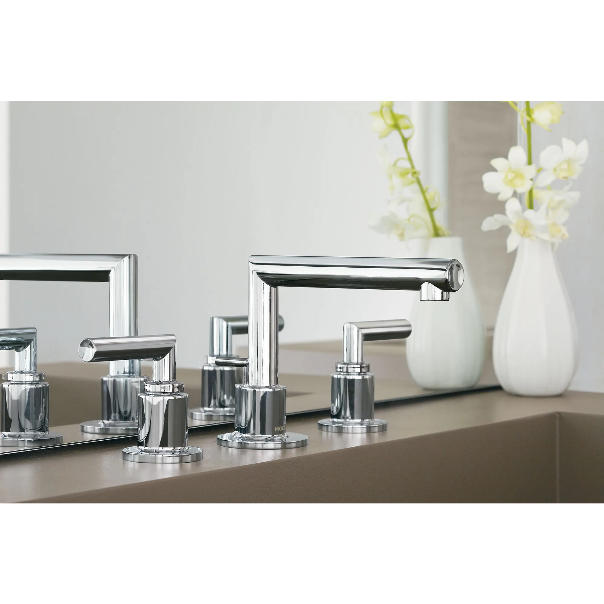 Arris Chrome Two-Handle Low Arc Bathroom Faucet - Image 7