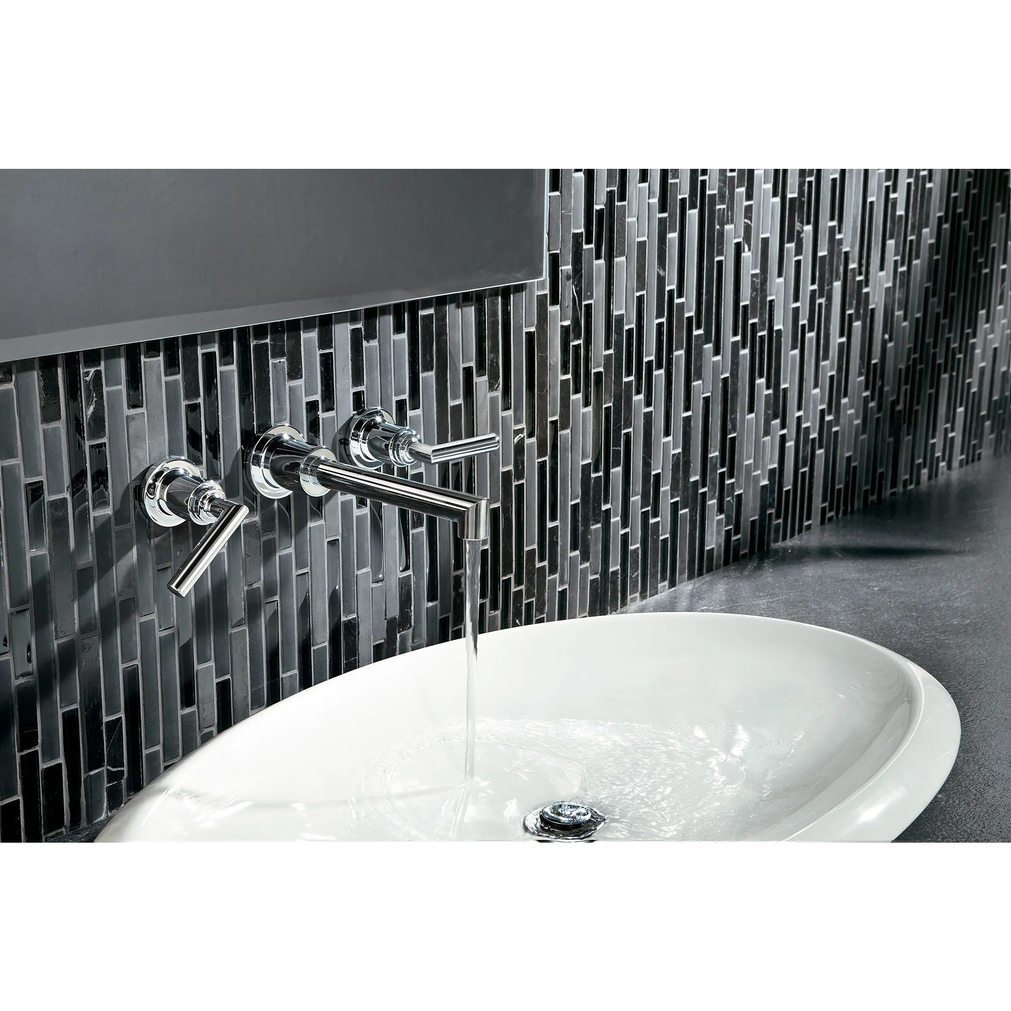 Arris Chrome Two-Handle Wall Mount Bathroom Faucet - Image 6