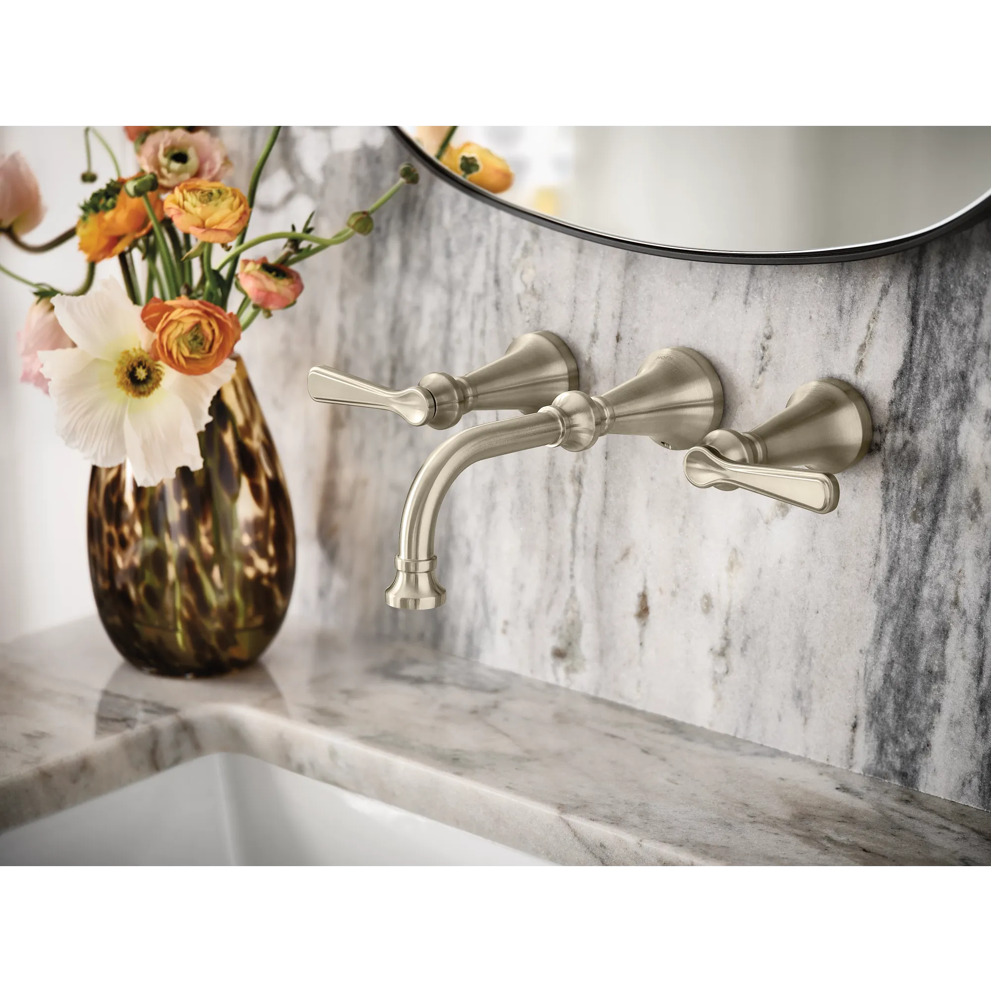 Colinet Chrome two-handle wall mount bathroom faucet - Image 8