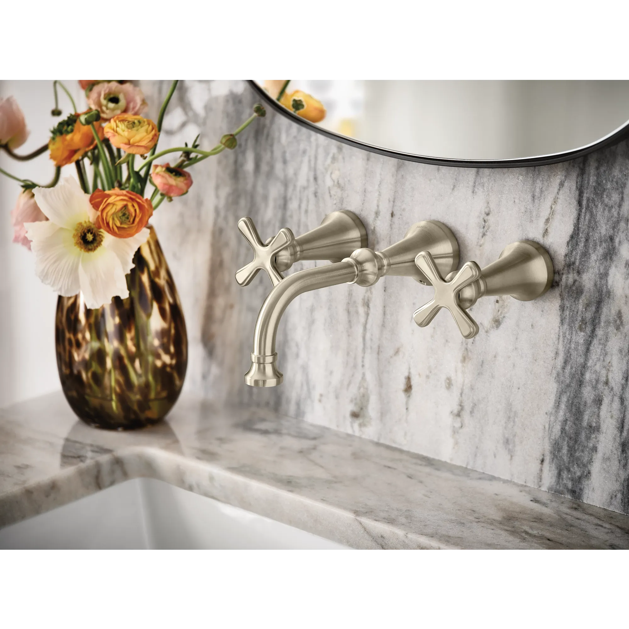 Colinet Chrome two-handle wall mount bathroom faucet - Image 16