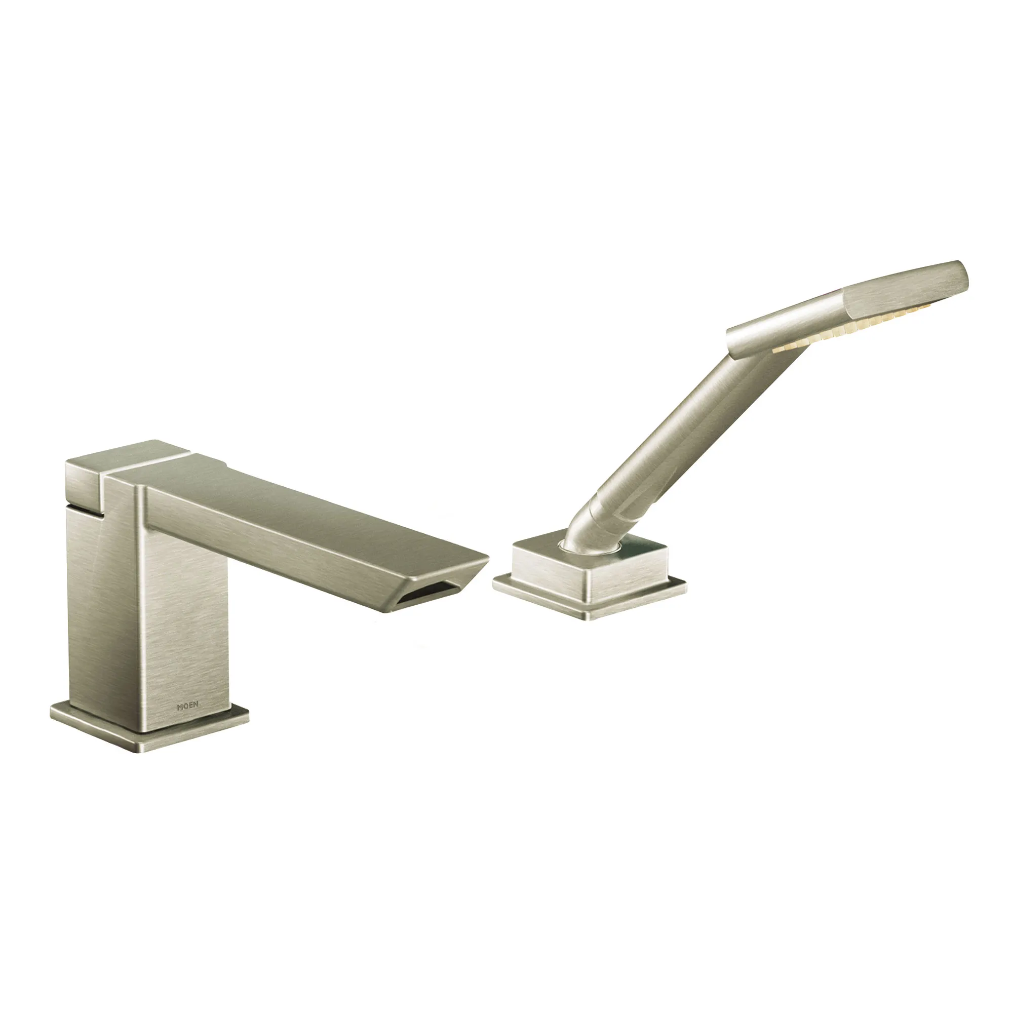 90 Degree Chrome High Arc Roman Tub Faucet including Handheld Shower - Image 2