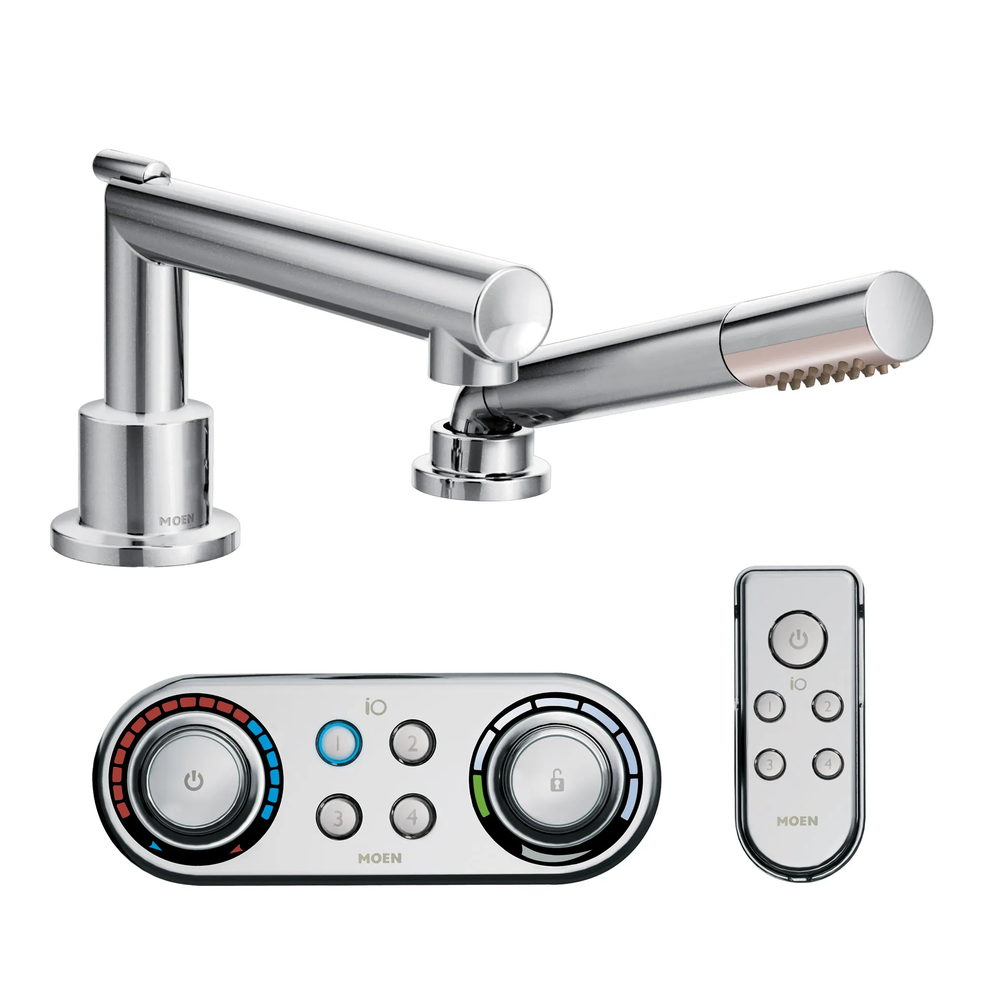 Arris Chrome Roman Tub Faucet including Handheld Shower IO Digital(R) Technology - Image 2