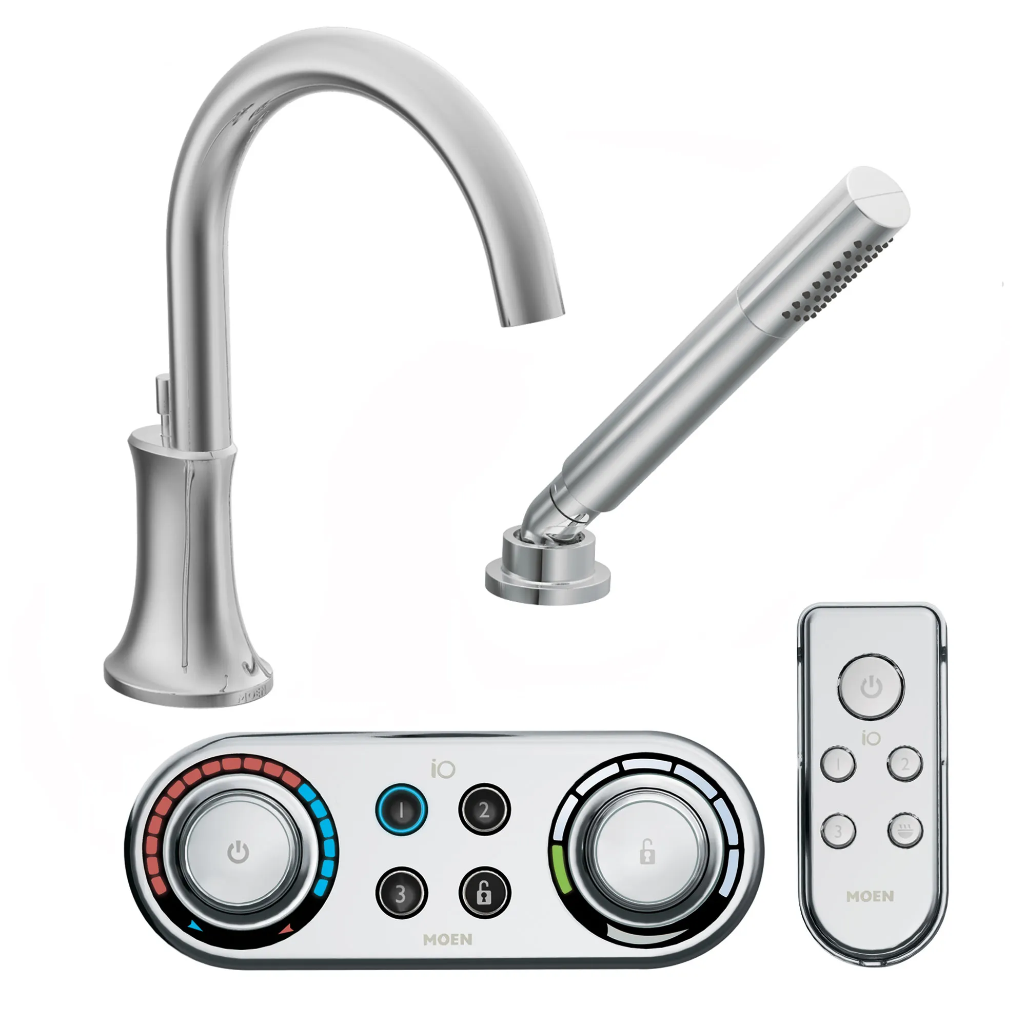 Icon Chrome high arc roman tub faucet includes hand shower - Image 2