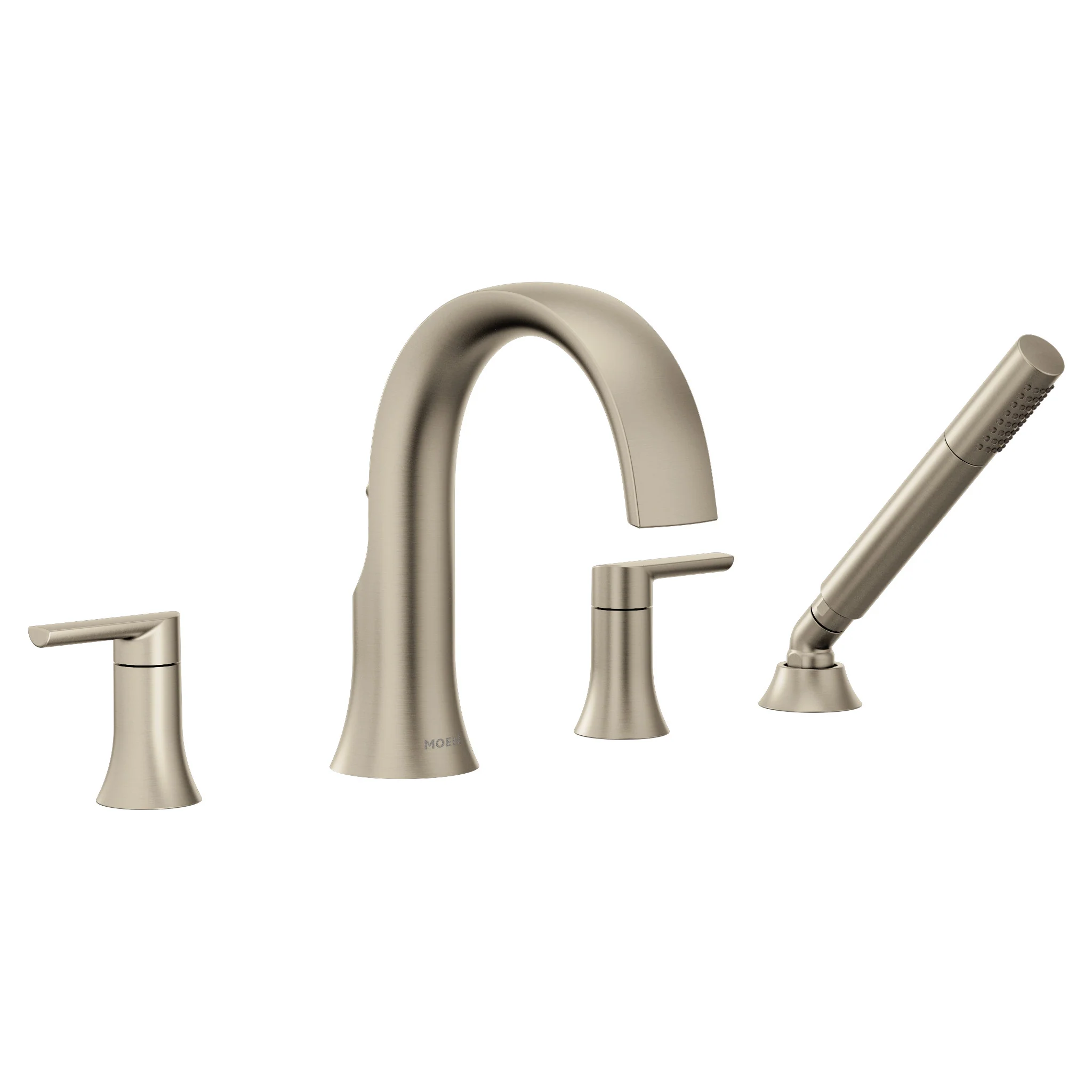 Doux Chrome Two-Handle Diverter Roman Tub Faucet - Image 5