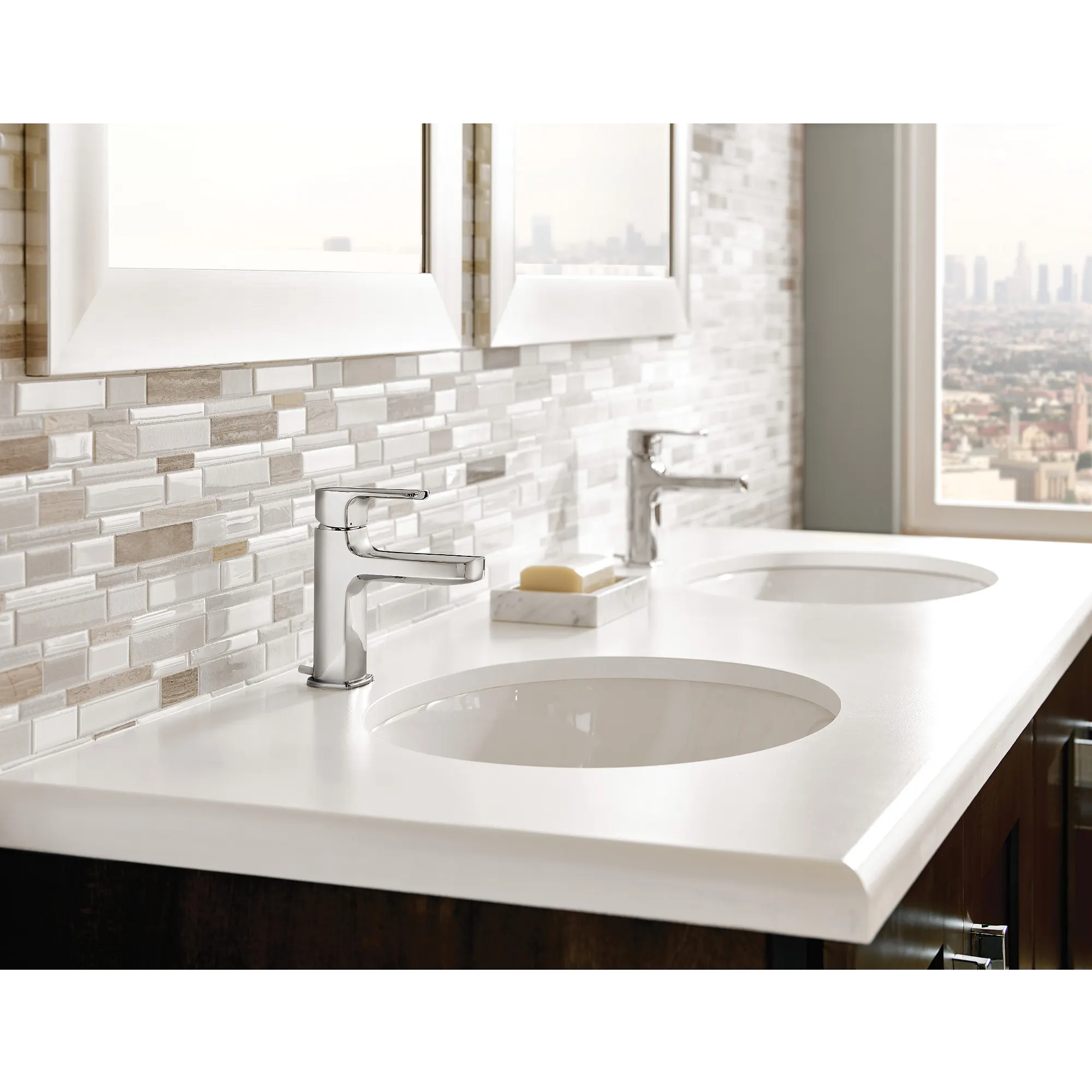 Rizon Chrome two-handle high arc bathroom faucet - Image 4