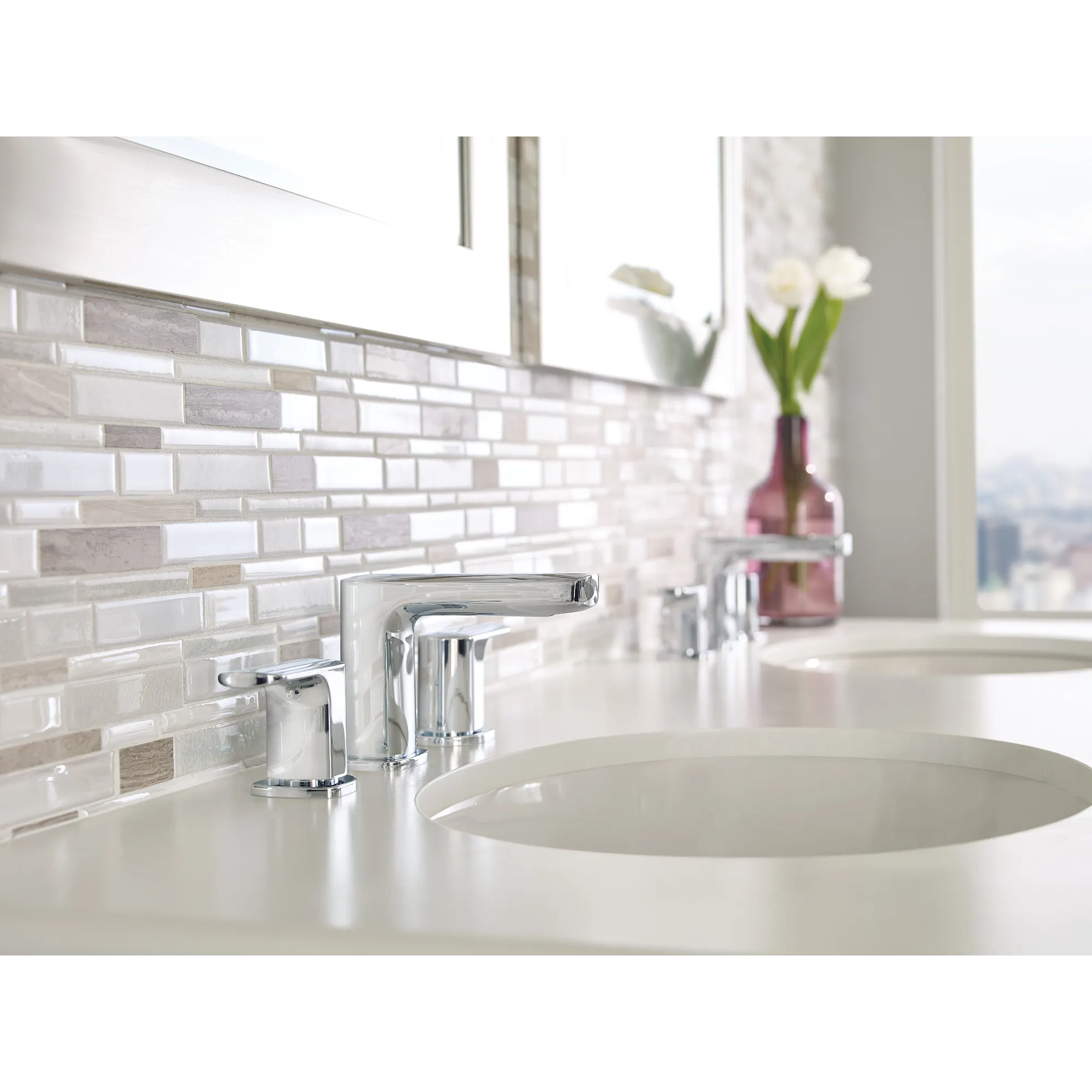 Rizon Chrome two-handle high arc bathroom faucet - Image 5